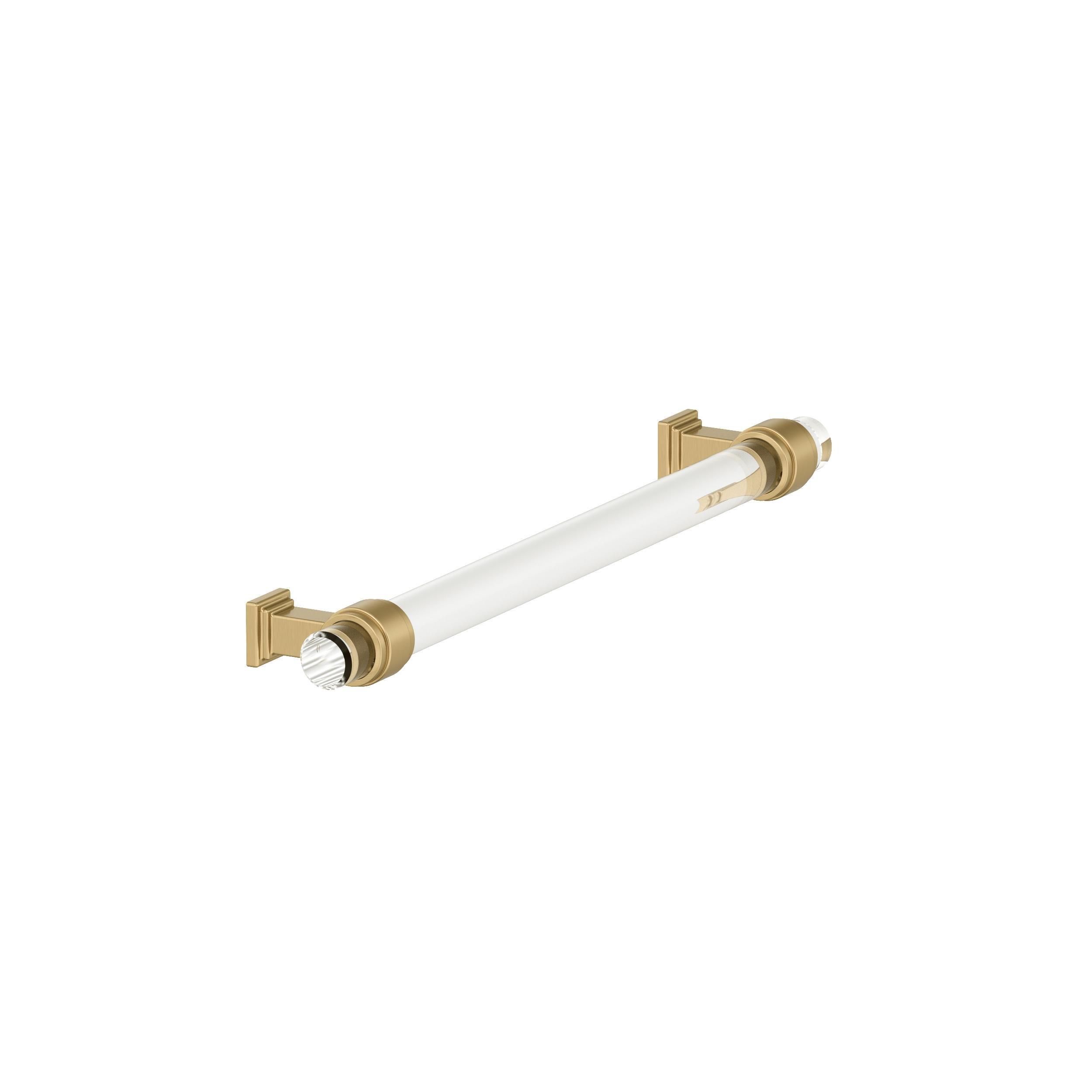 Glacio 8 in. Center-to-Center Clear and Champagne Bronze Cabinet Pull