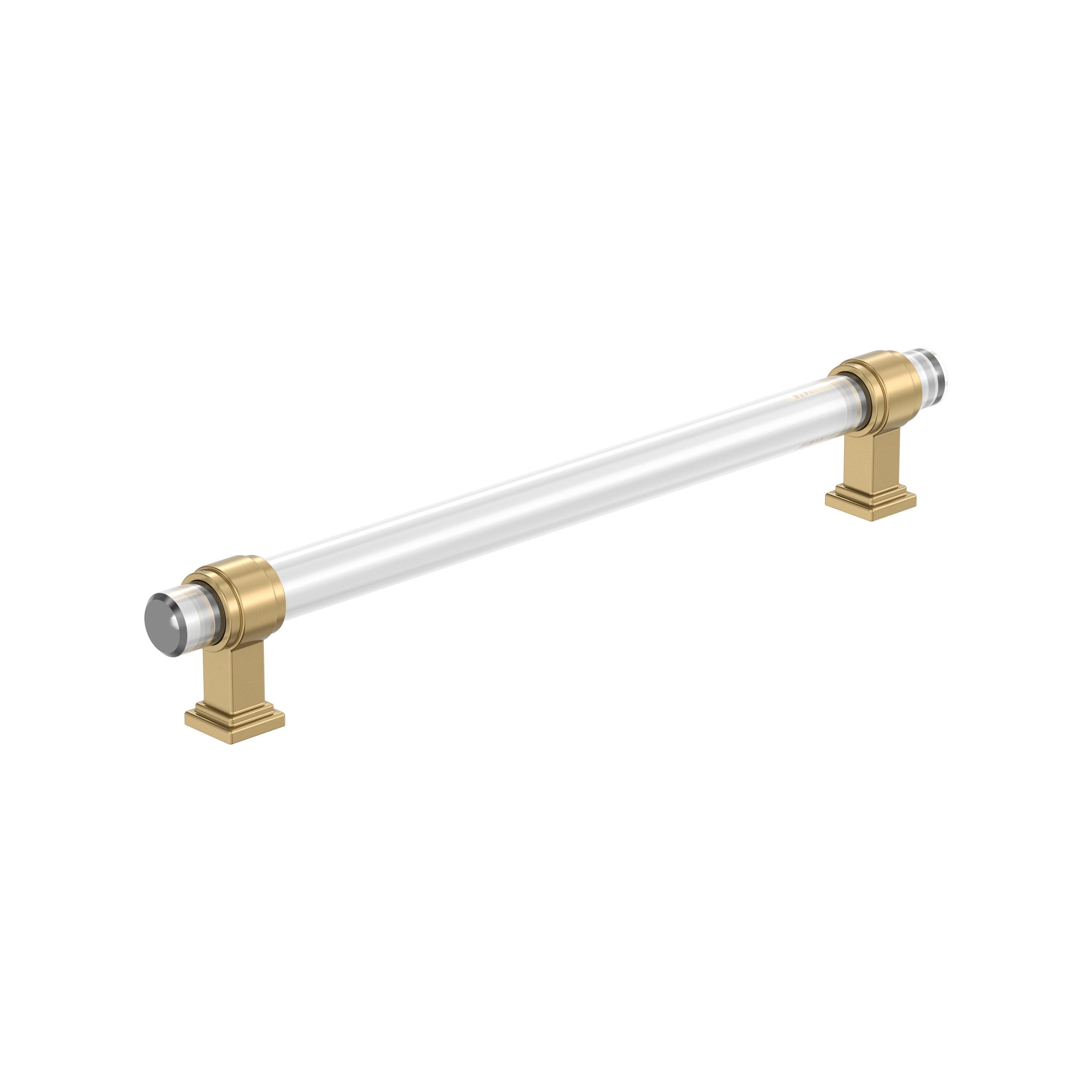 Glacio 8 in. Center-to-Center Clear and Champagne Bronze Cabinet Pull
