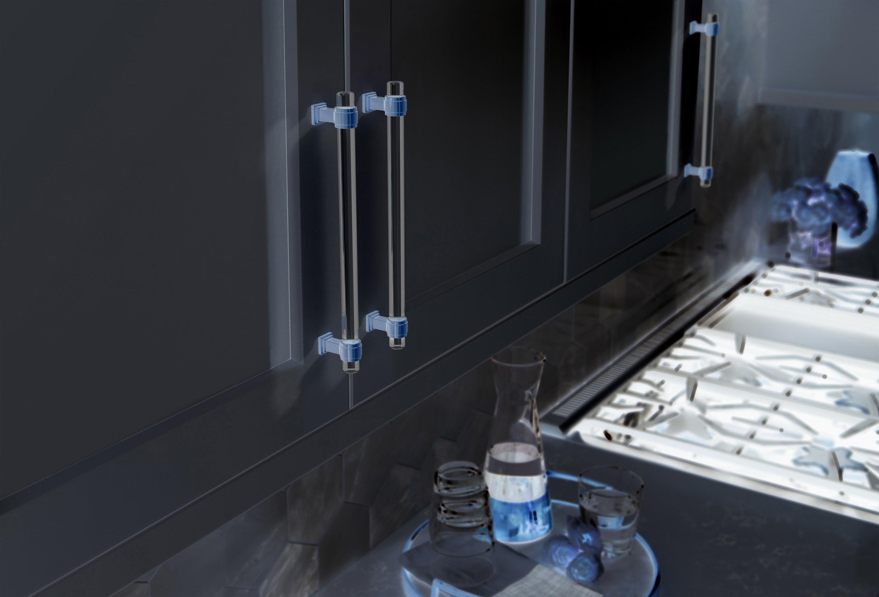 Glacio 8 in. Center-to-Center Clear and Champagne Bronze Cabinet Pull