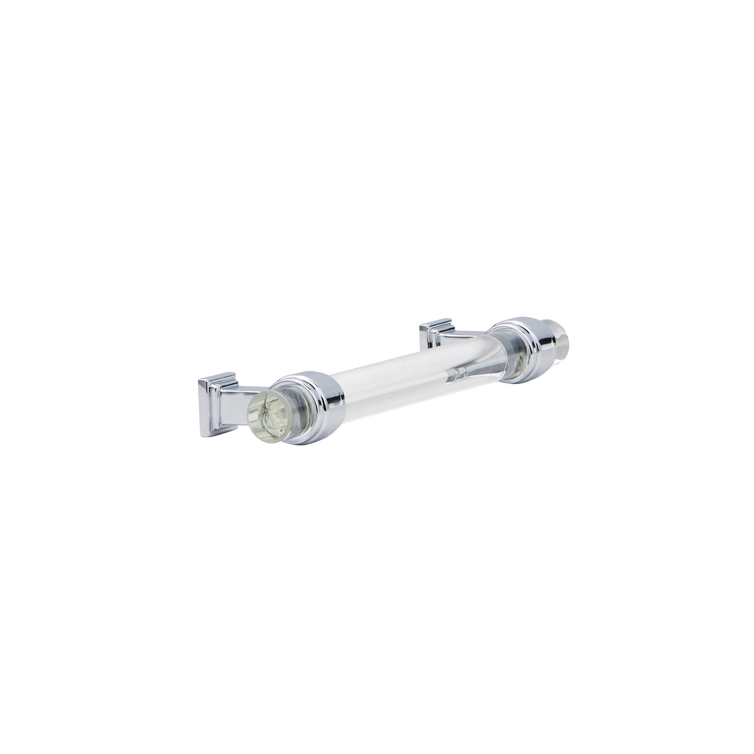 Glacio 5-1/16 in. Center-to-Center Clear and Polished Chrome Cabinet Pull