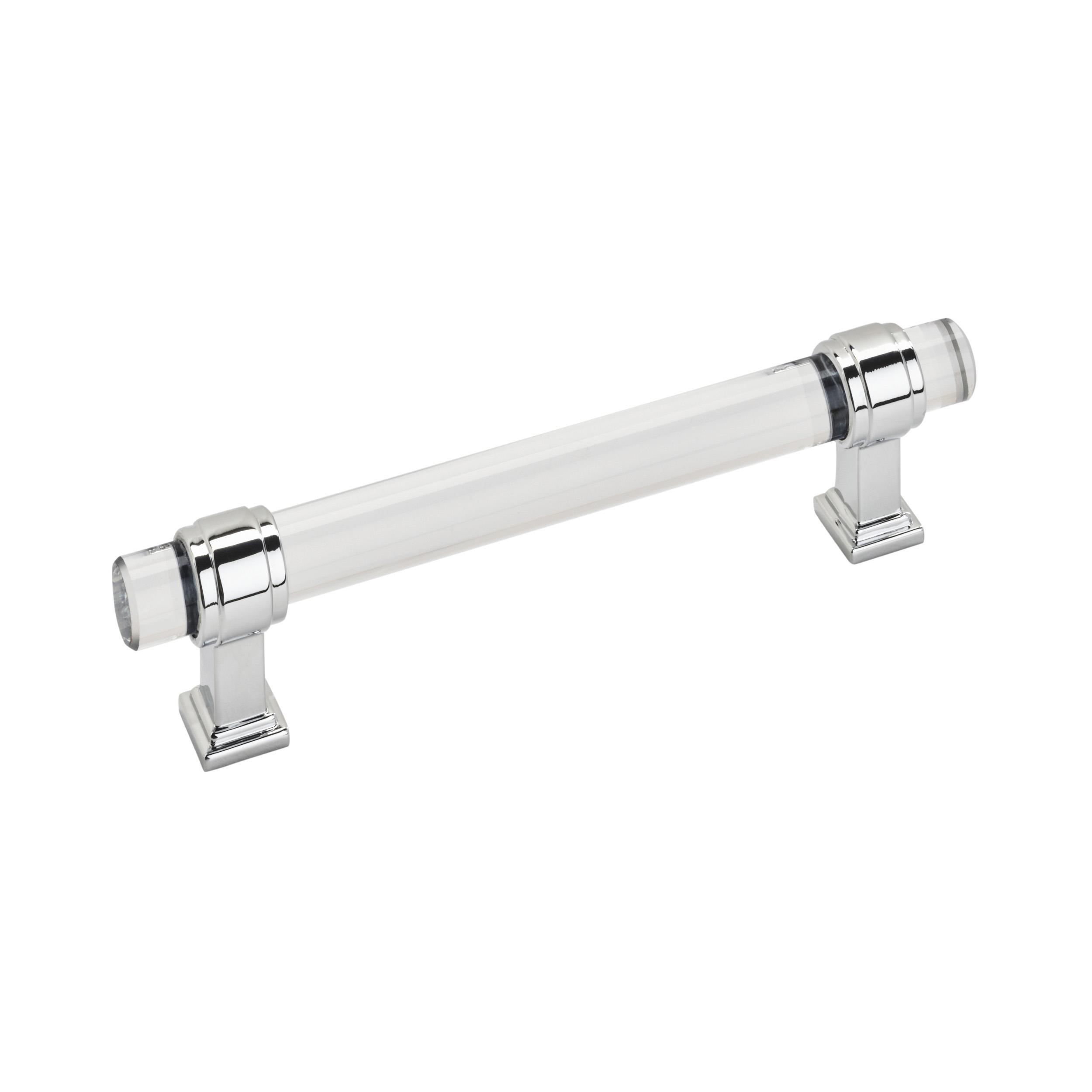 Glacio 5-1/16 in. Center-to-Center Clear and Polished Chrome Cabinet Pull