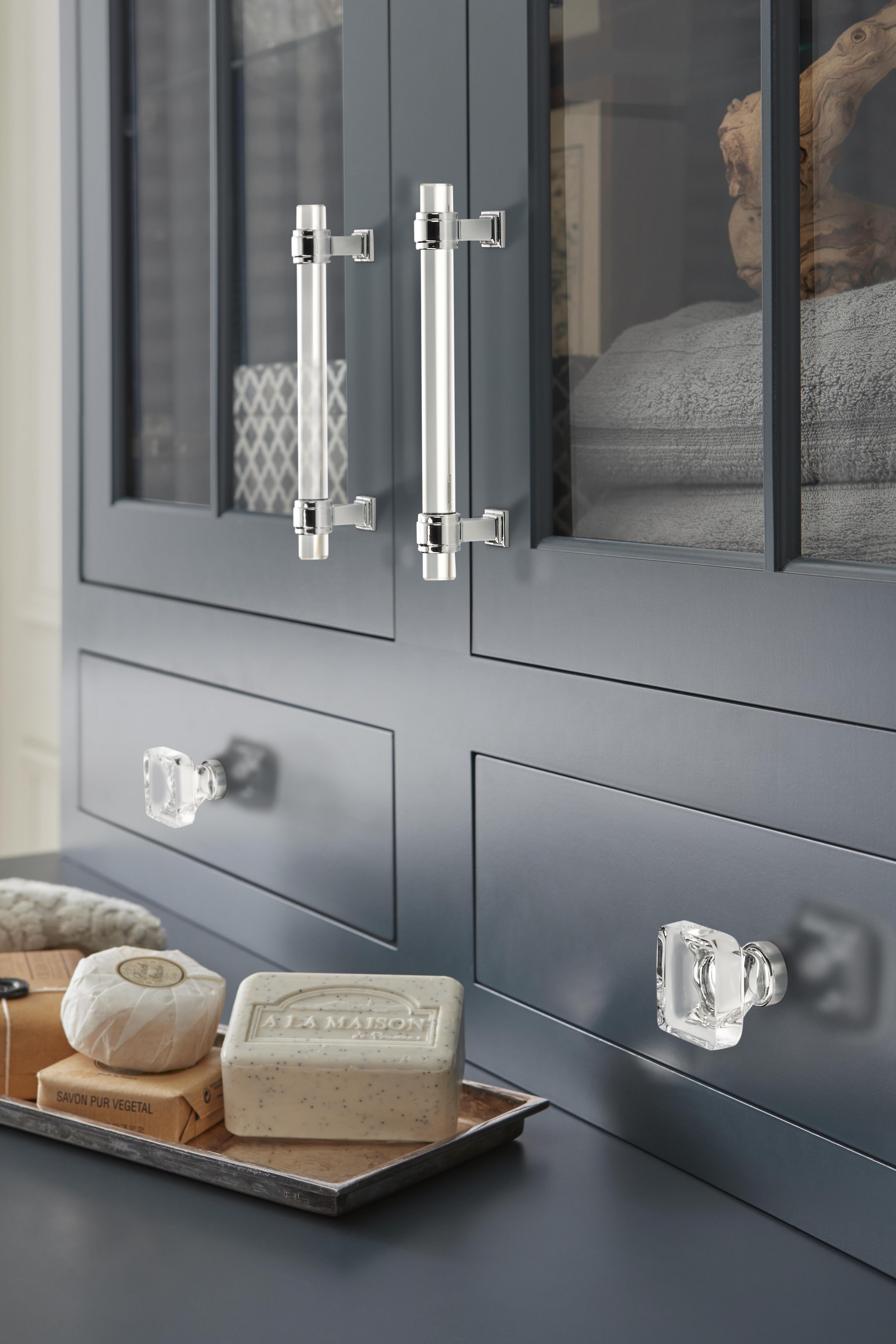 Glacio 5-1/16 in. Center-to-Center Clear and Polished Chrome Cabinet Pull