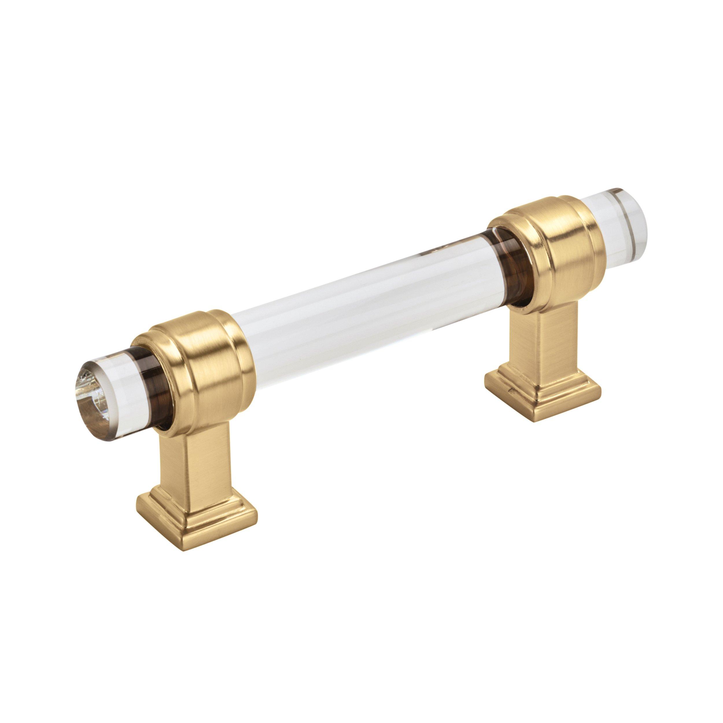 Glacio 3 in. Center-to-Center Clear and Champagne Bronze Cabinet Pull