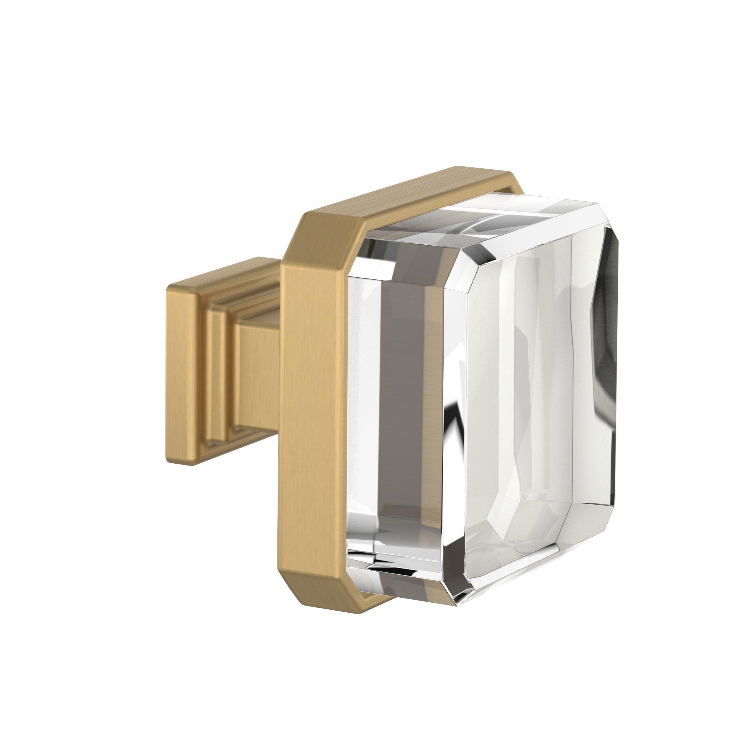 Glacio 1-3/8 in. Clear and Champagne Bronze Cabinet Knob