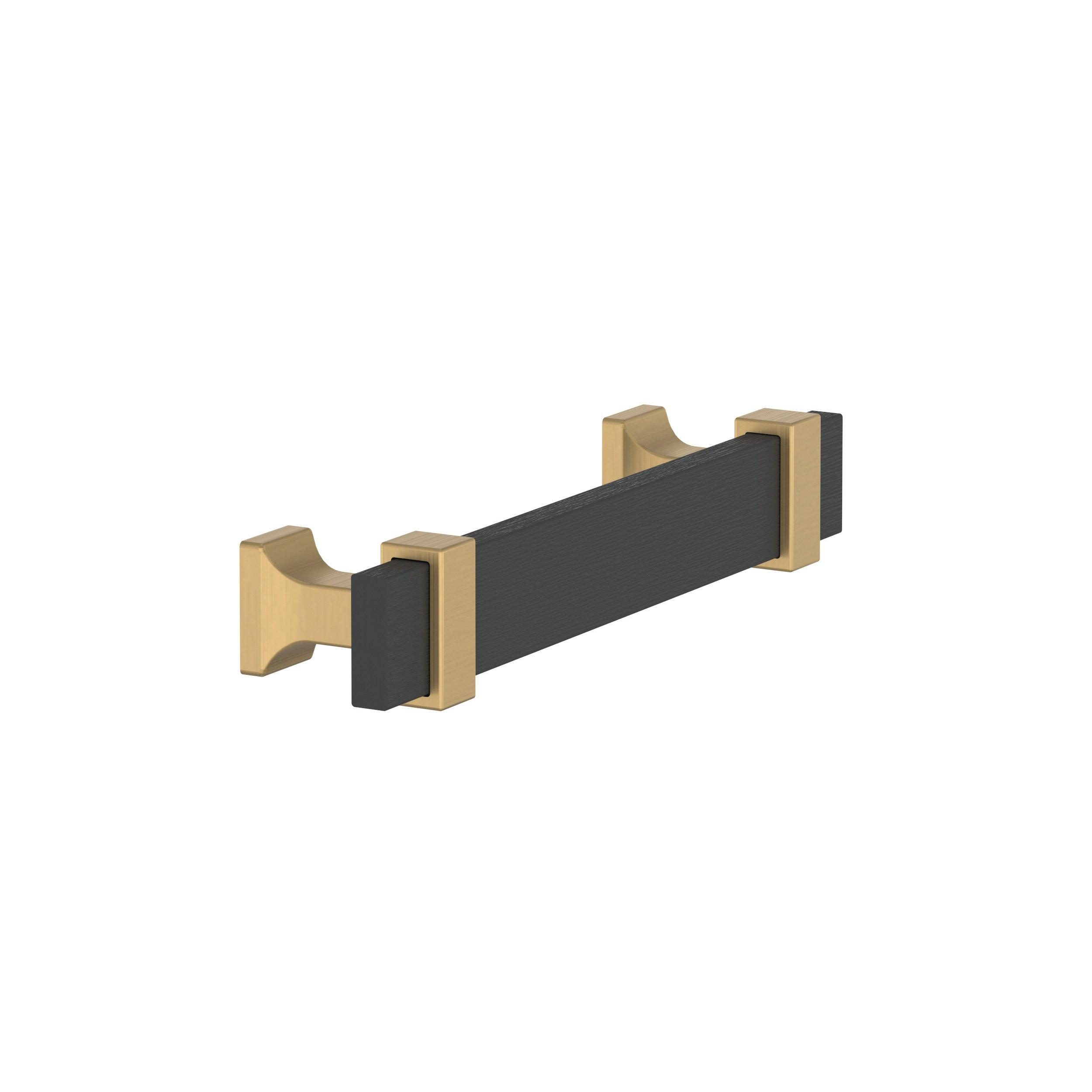 Overton 3-3/4 in. Center-to-Center Brushed Matte Black and Champagne Bronze Cabinet Pull