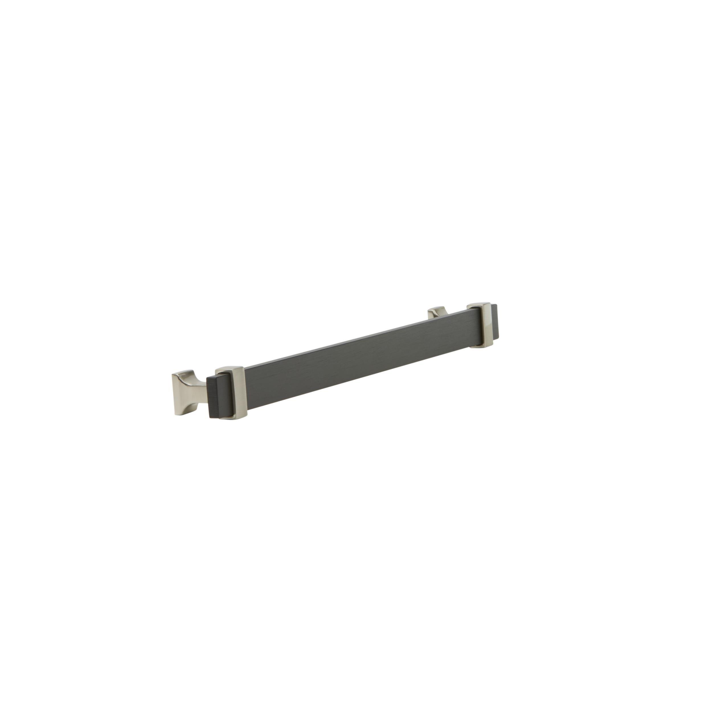 Overton 8-13/16 in. Center-to-Center Brushed Matte Black and Satin Nickel Cabinet Pull