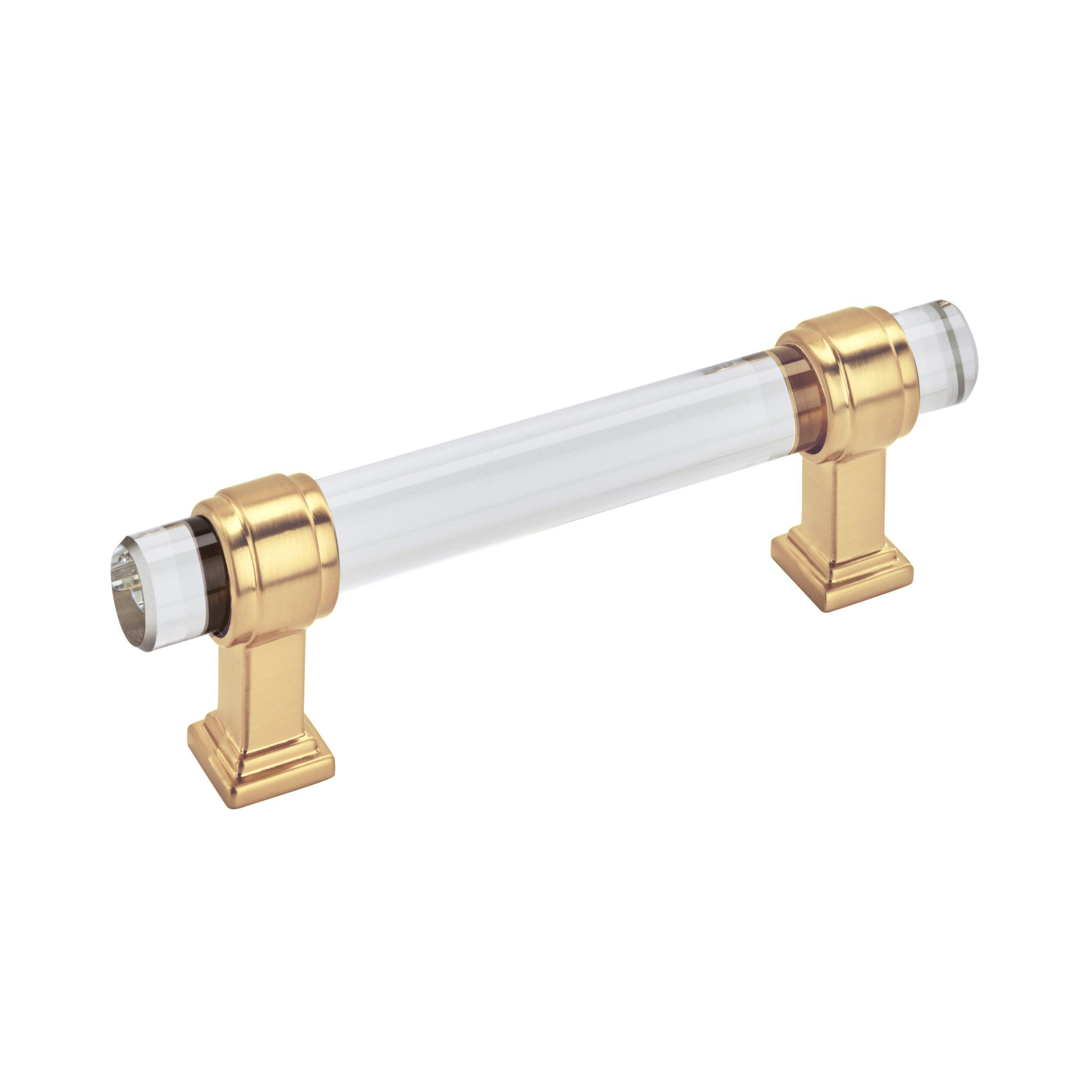 Glacio 3-3/4 in. Center-to-Center Clear and Champagne Bronze Cabinet Pull