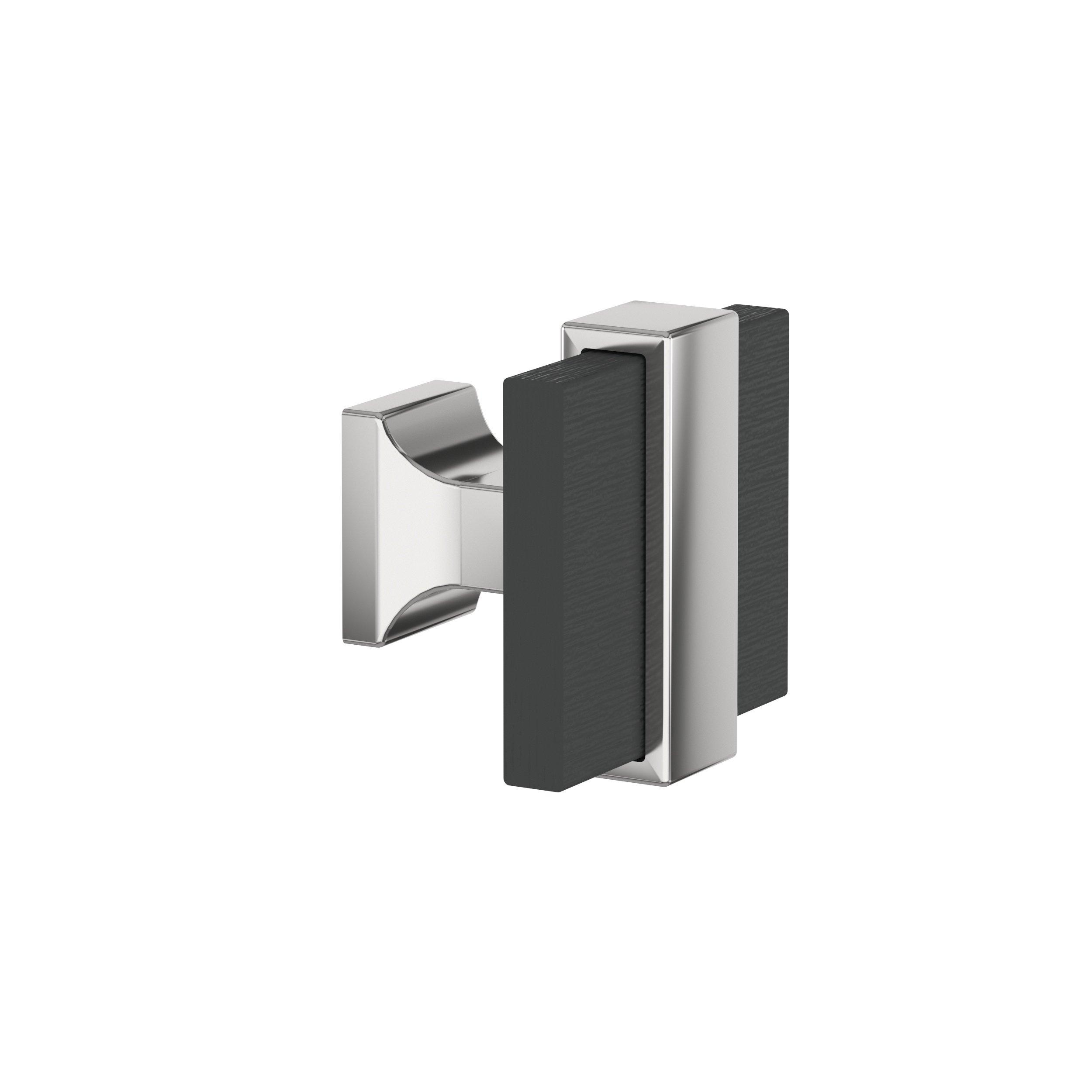 Overton 1-3/8 in. Brushed Matte Black and Polished Chrome Cabinet Knob