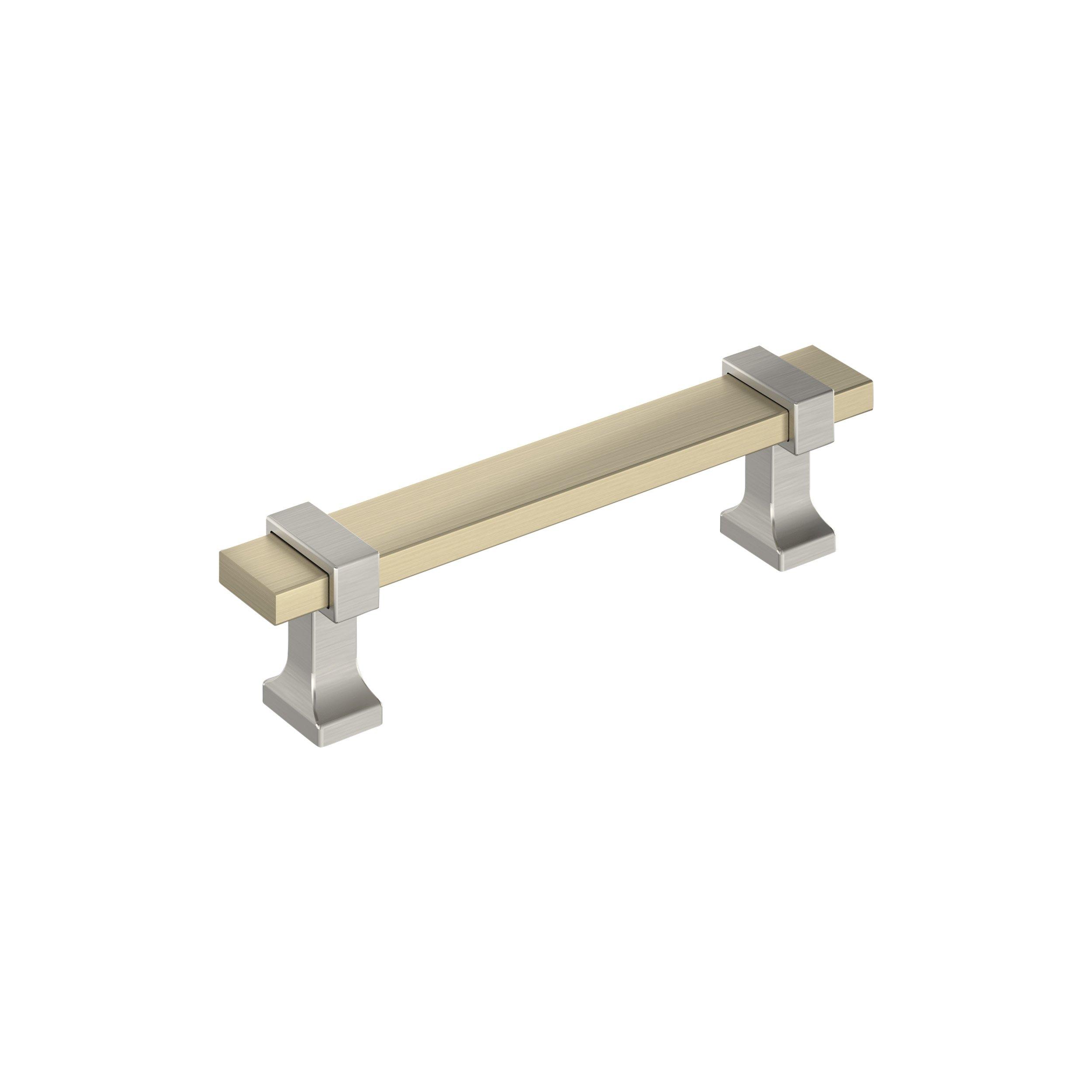 Overton Golden Champagne and Satin Nickel Cabinet Pull