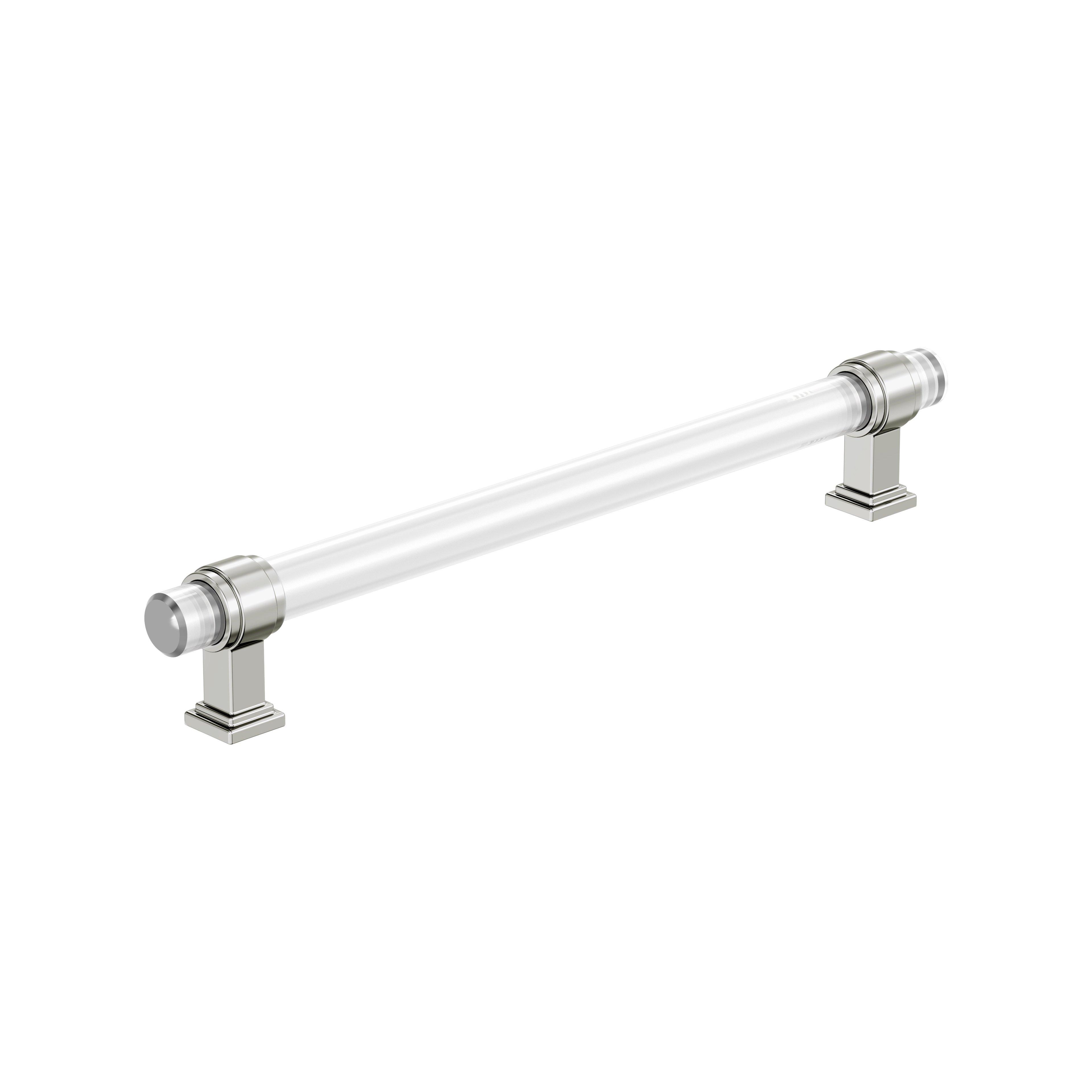 Glacio 8 in. Center-to-Center Clear and Polished Chrome Cabinet Pull