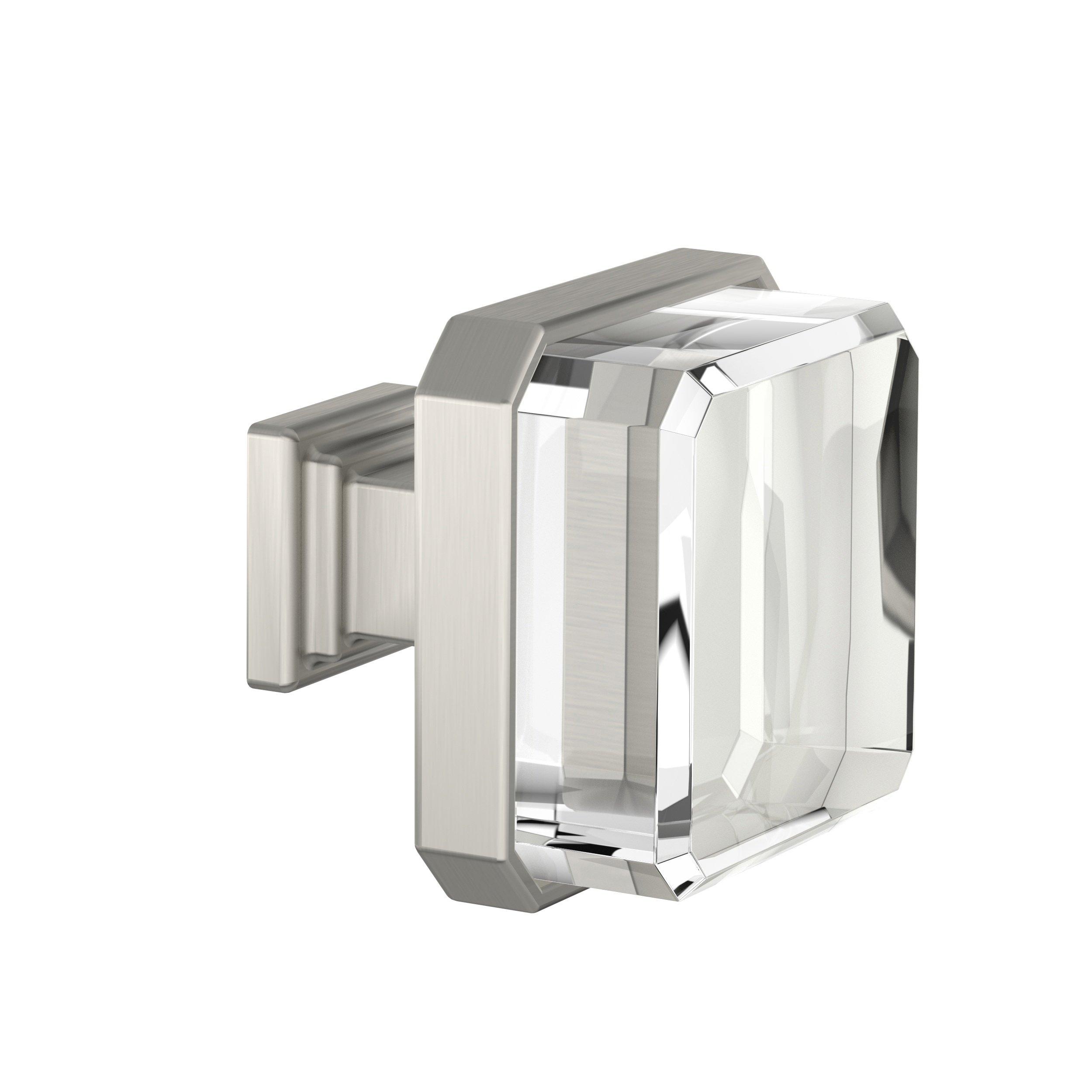 Glacio 1-3/8 in. Clear and Satin Nickel Cabinet Knob
