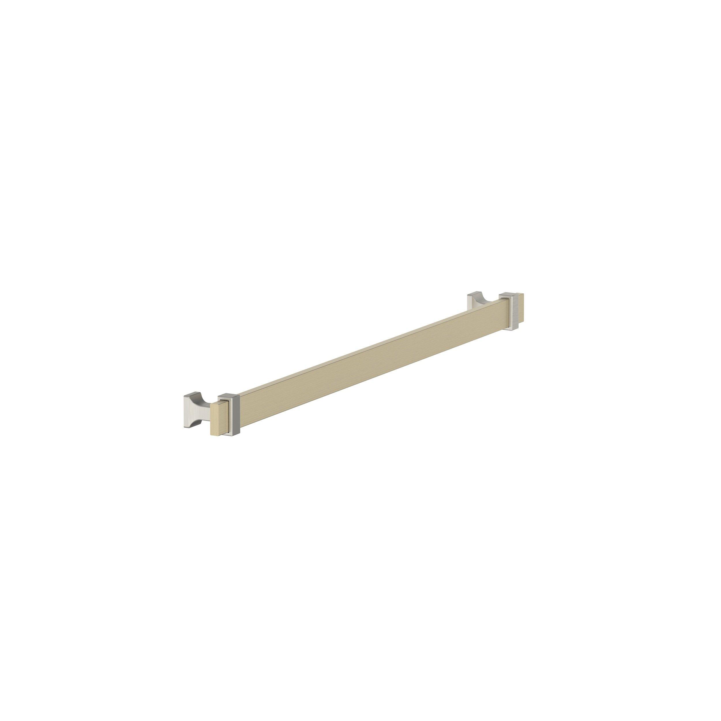 Overton 12-5/8 in. Center-to-Center Golden Champagne and Satin Nickel Cabinet Pull