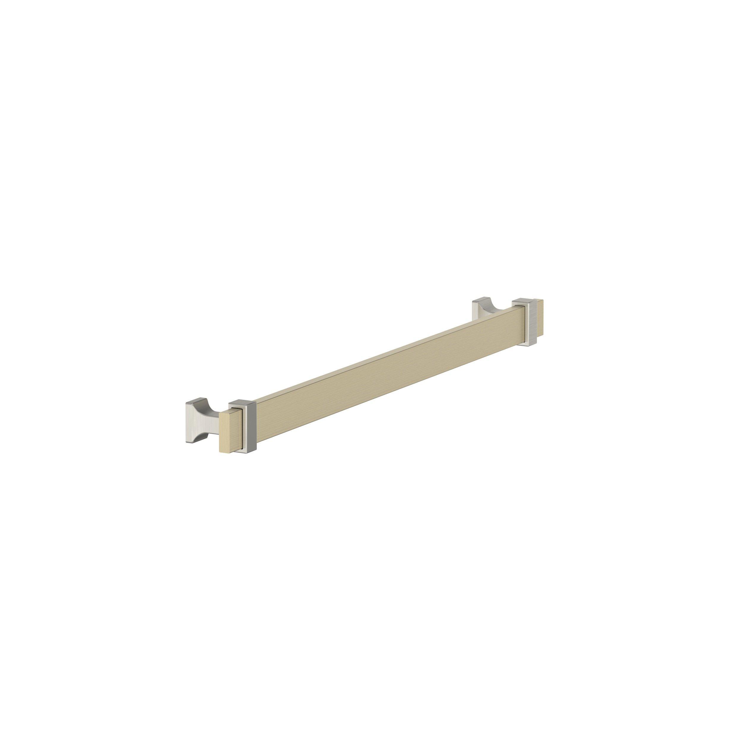 Overton 10-1/16 in. Center-to-Center Golden Champagne and Satin Nickel Cabinet Pull