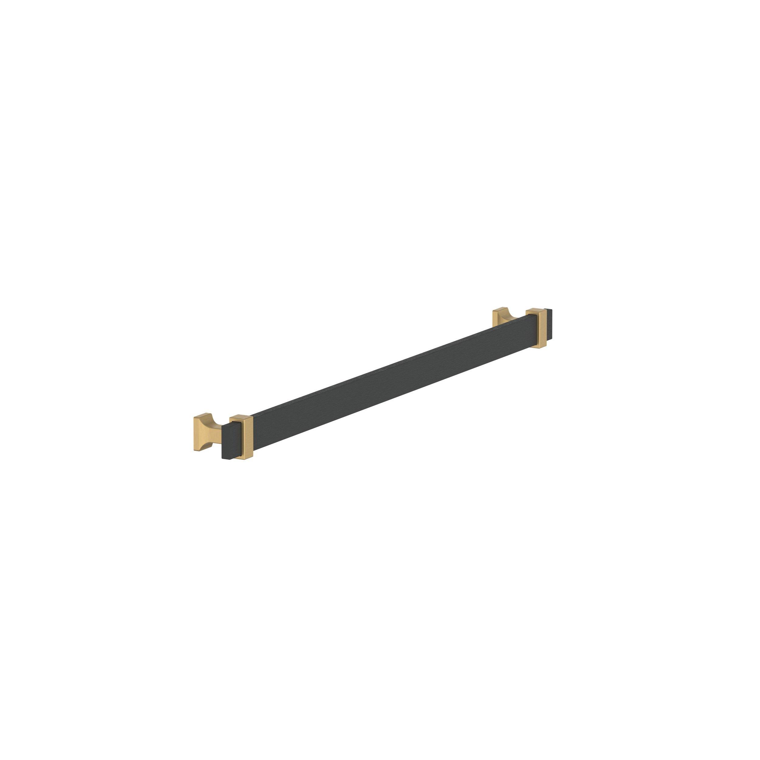 Overton 12-5/8 in. Center-to-Center Brushed Matte Black and Champagne Bronze Cabinet Pull