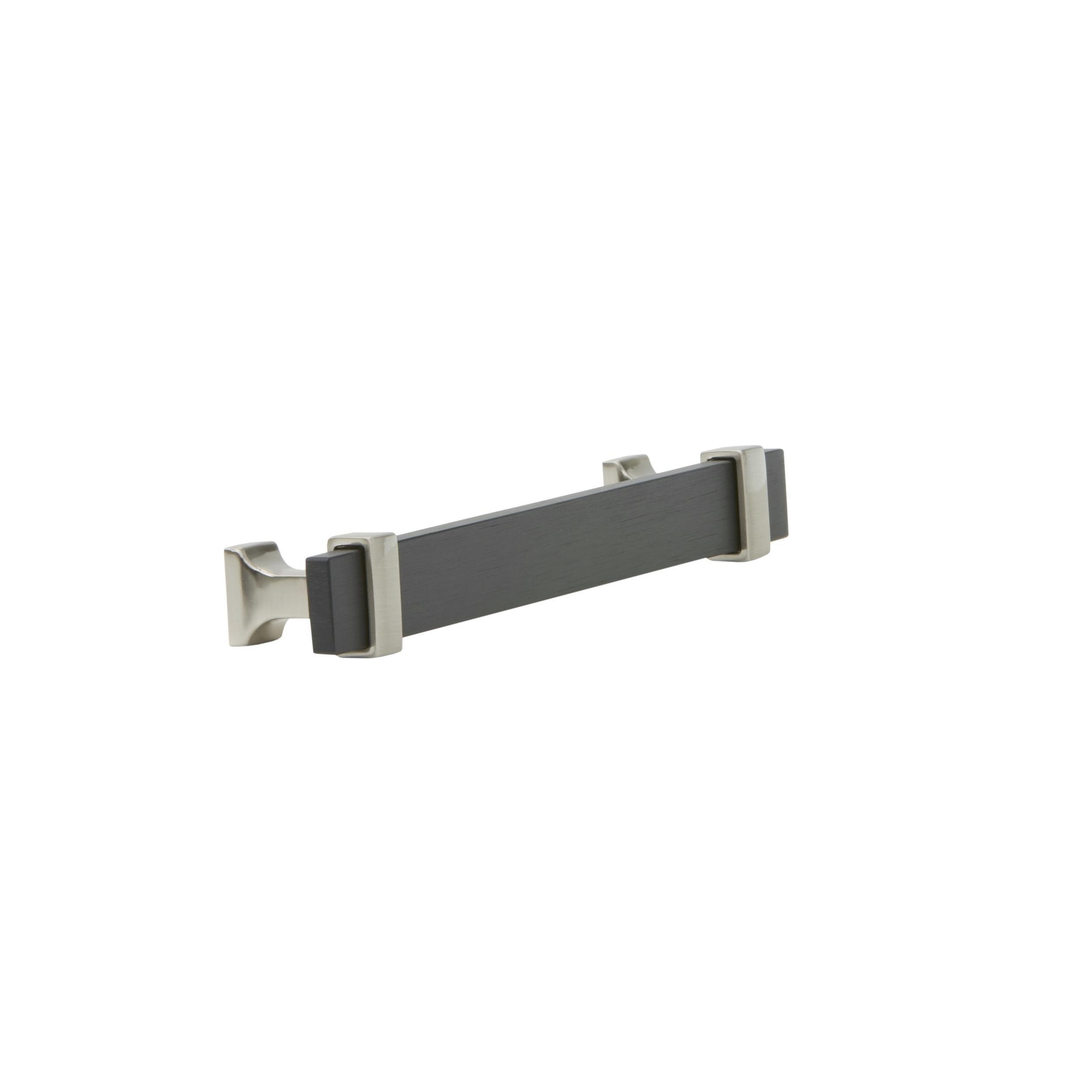 Overton 5-1/16 in. Center-to-Center Brushed Matte Black and Satin Nickel Cabinet Pull