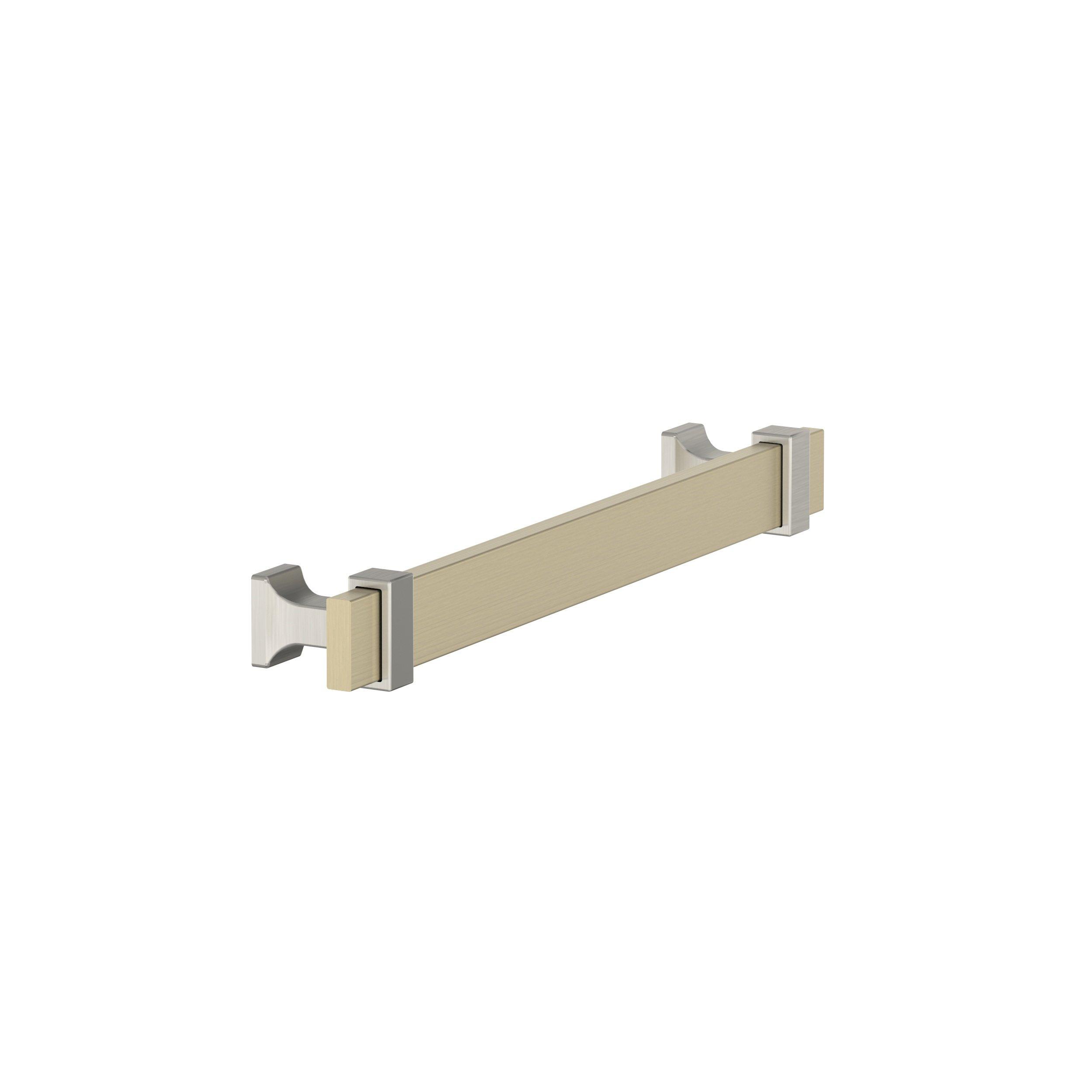 Overton 6-5/16 in. Center-to-Center Golden Champagne and Satin Nickel Cabinet Pull