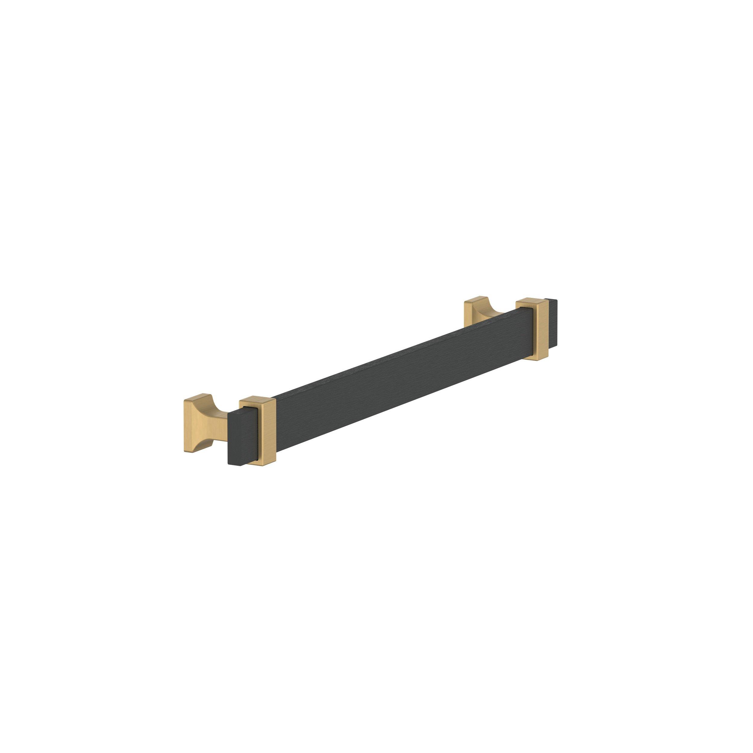 Overton 7-9/16 in. Center-to-Center Brushed Matte Black and Champagne Bronze Cabinet Pull