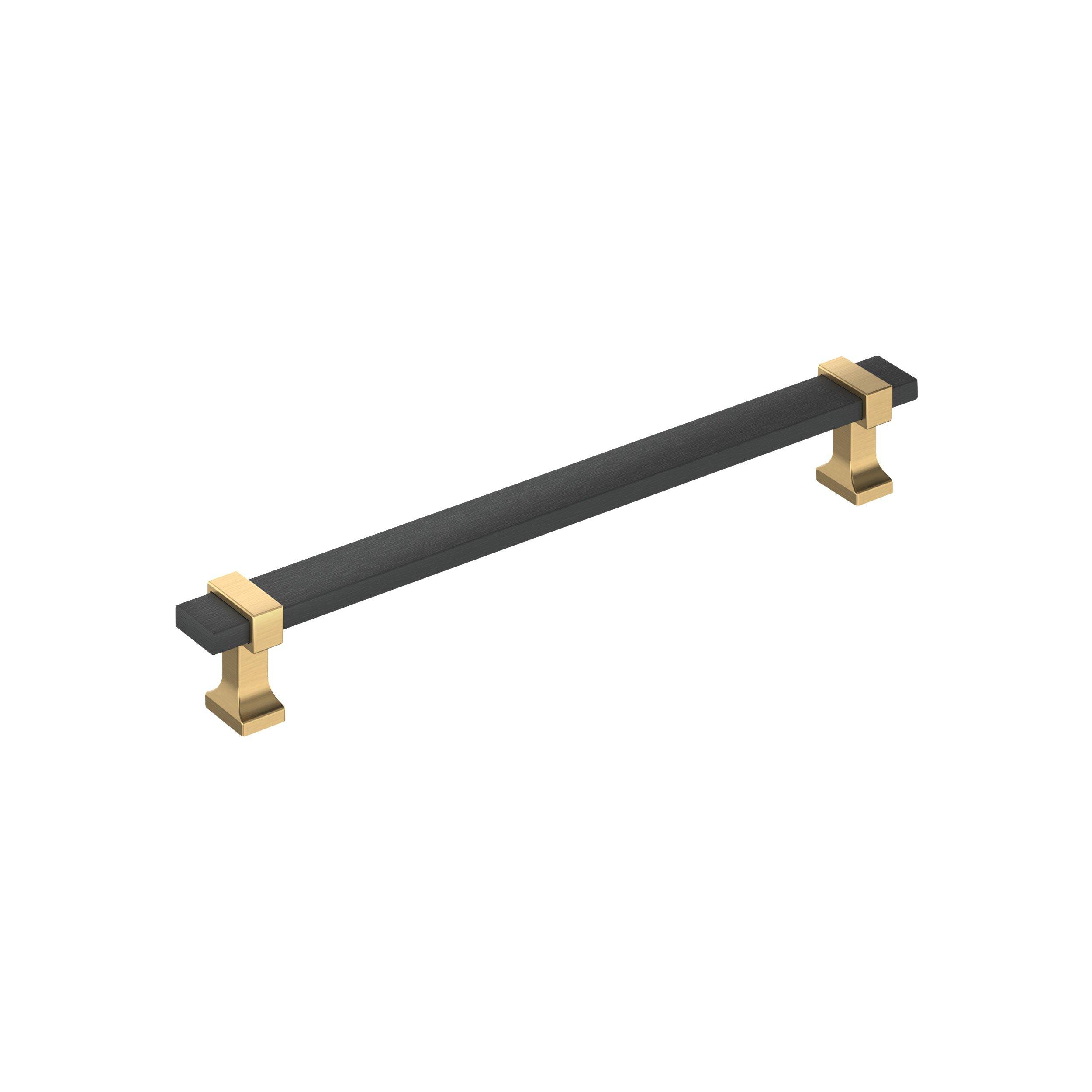 Overton 7-9/16 in. Center-to-Center Brushed Matte Black and Champagne Bronze Cabinet Pull