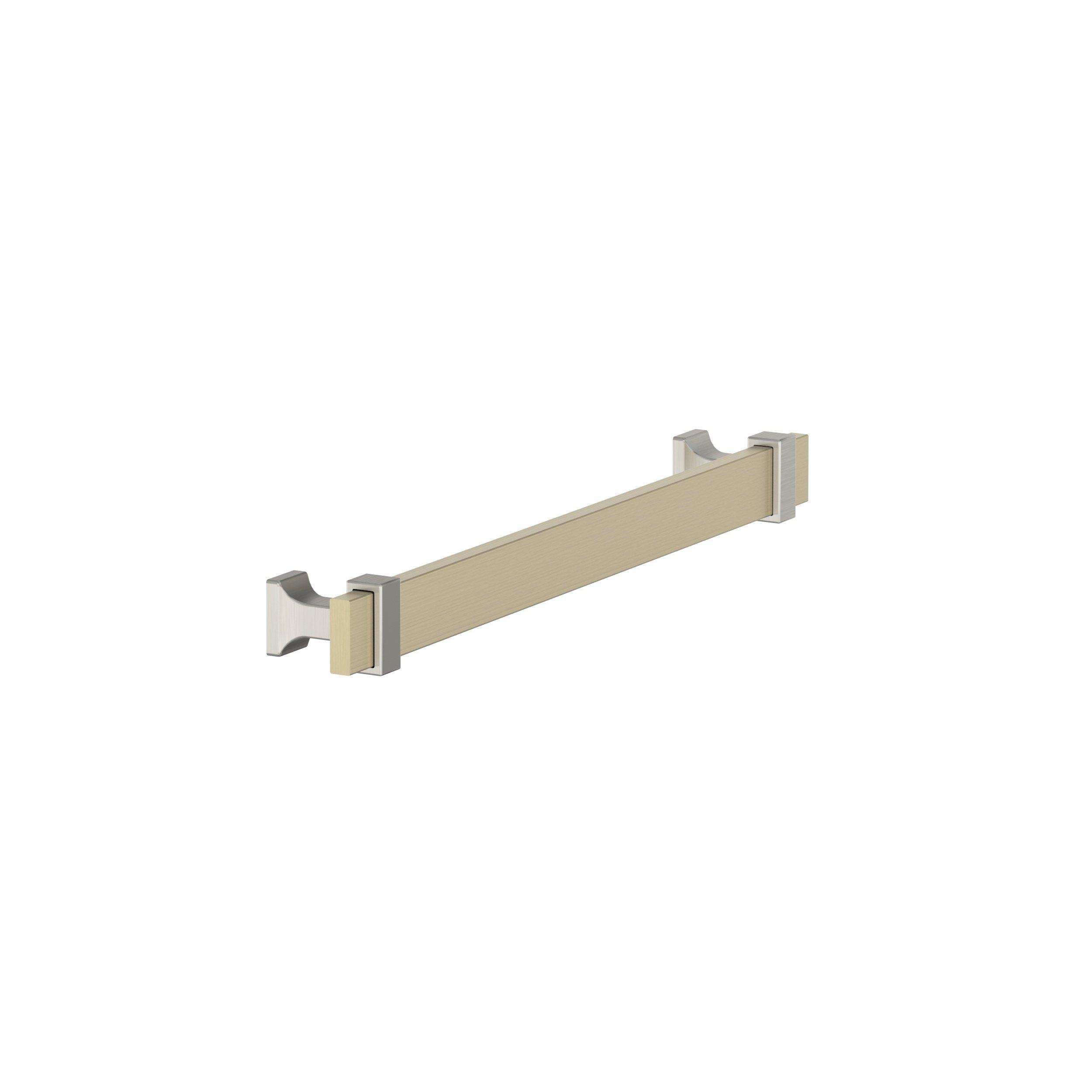Overton 7-9/16 in. Center-to-Center Golden Champagne and Satin Nickel Cabinet Pull