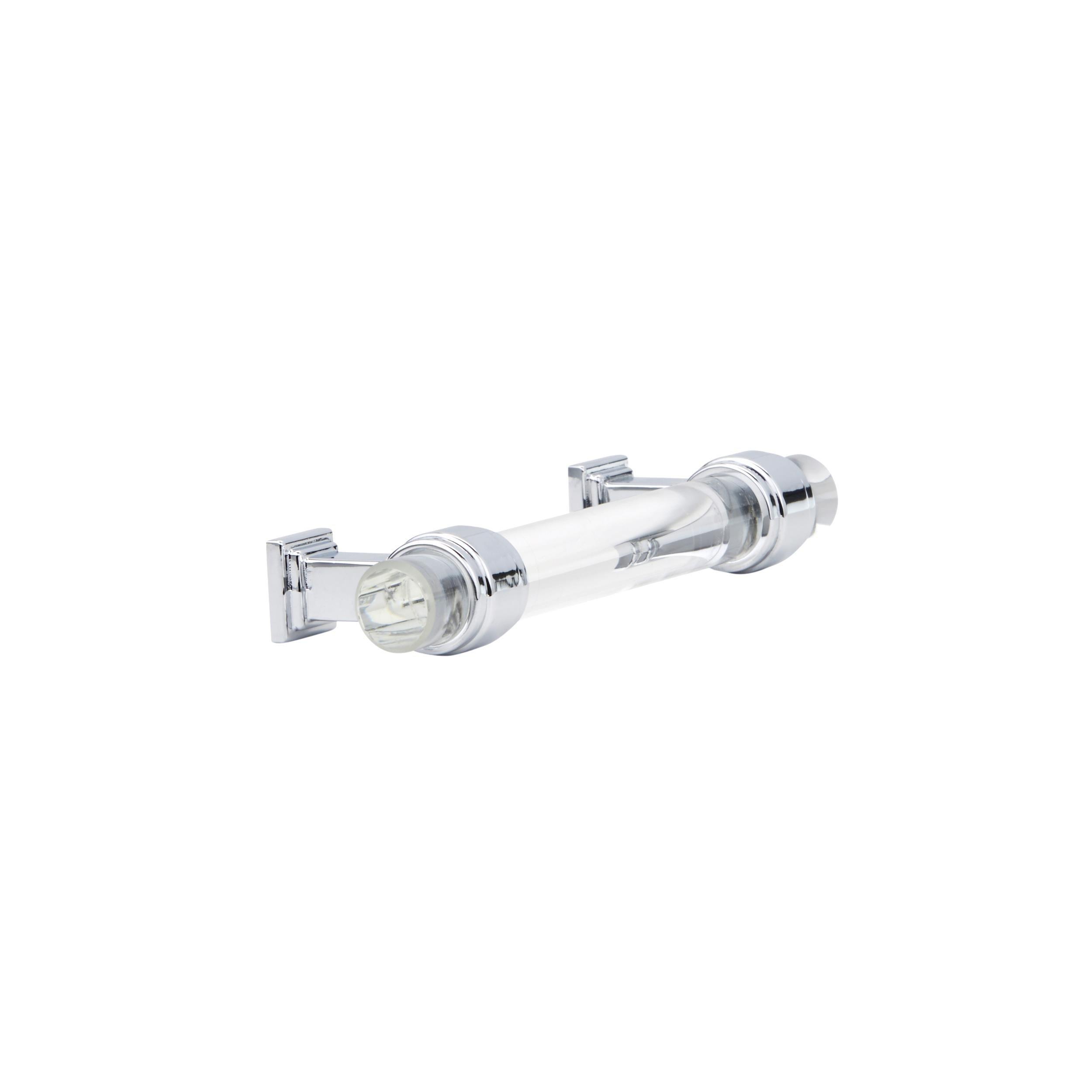Glacio 3-3/4 in. Center-to-Center Clear and Polished Chrome Cabinet Pull