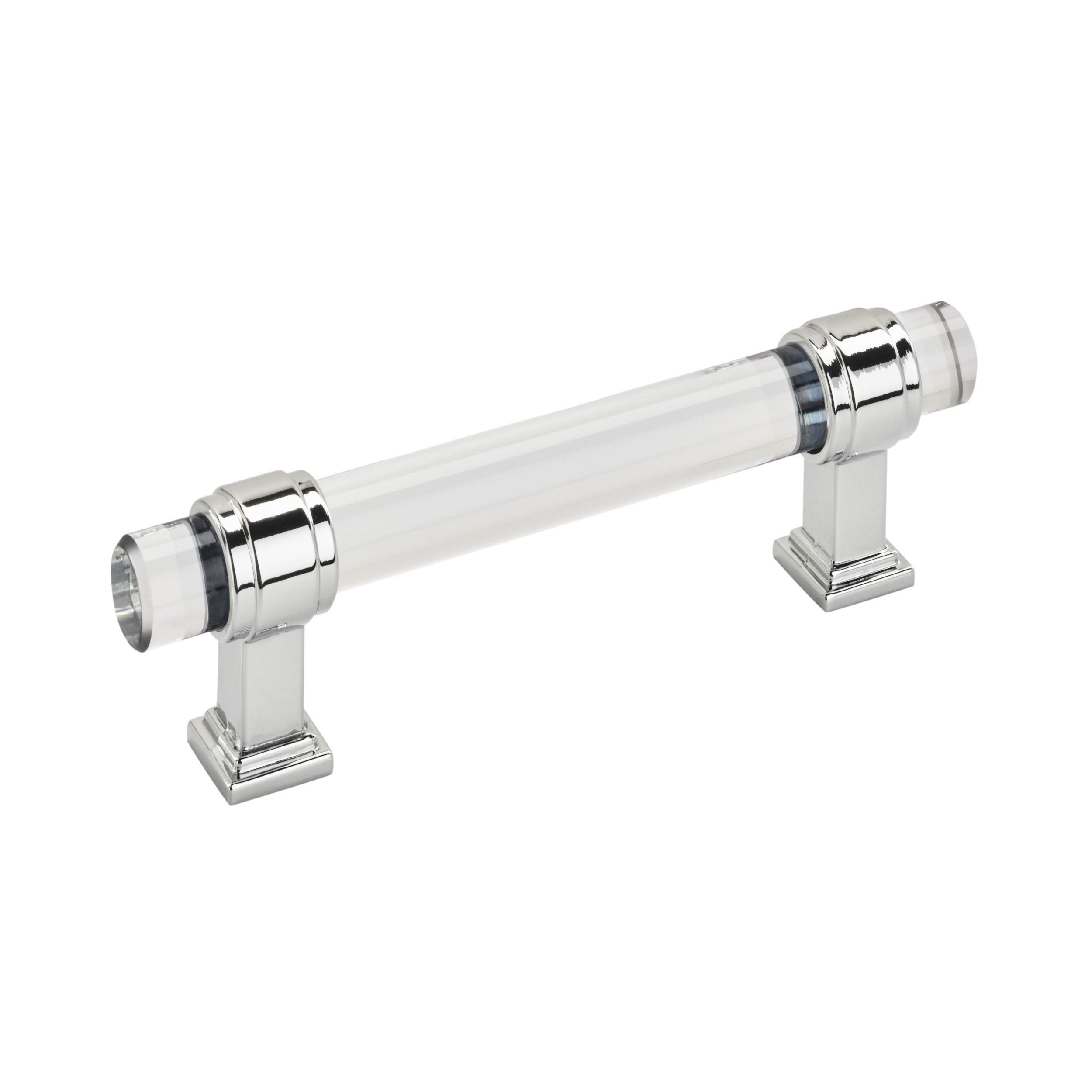 Glacio 3-3/4 in. Center-to-Center Clear and Polished Chrome Cabinet Pull