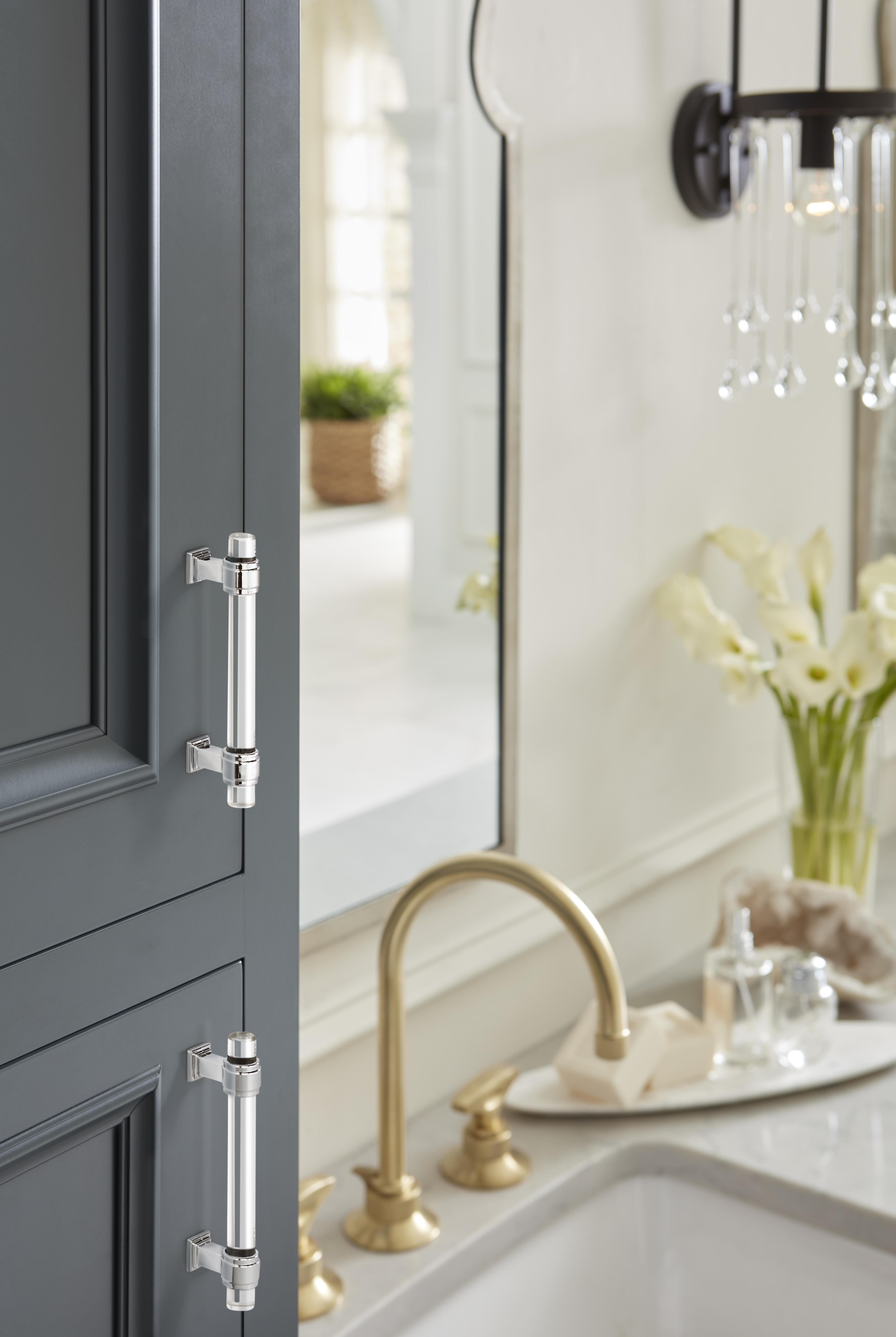 Glacio 3-3/4 in. Center-to-Center Clear and Polished Chrome Cabinet Pull
