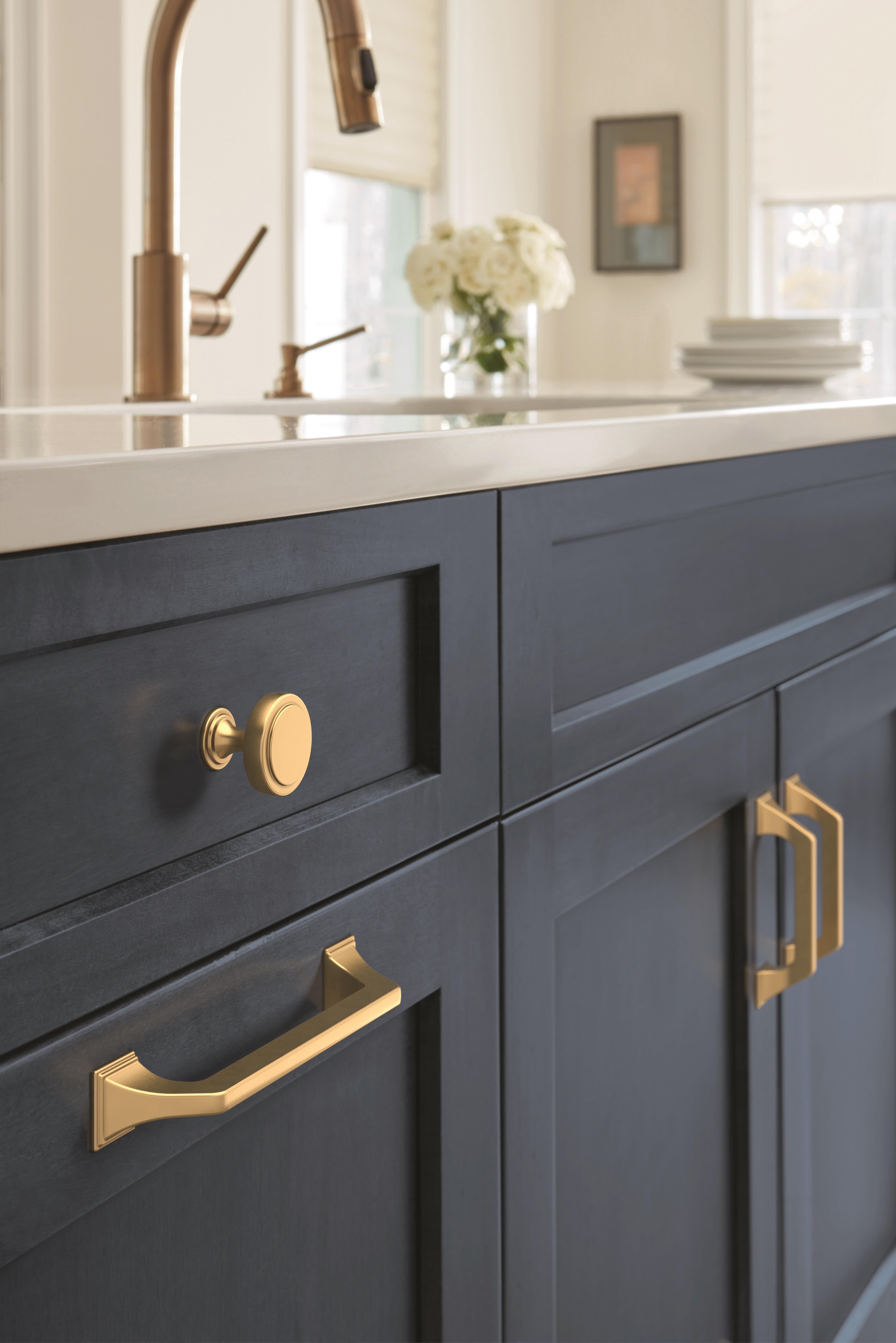Exceed 3-3/4 in. Center-to-Center Champagne Bronze Cabinet Pull