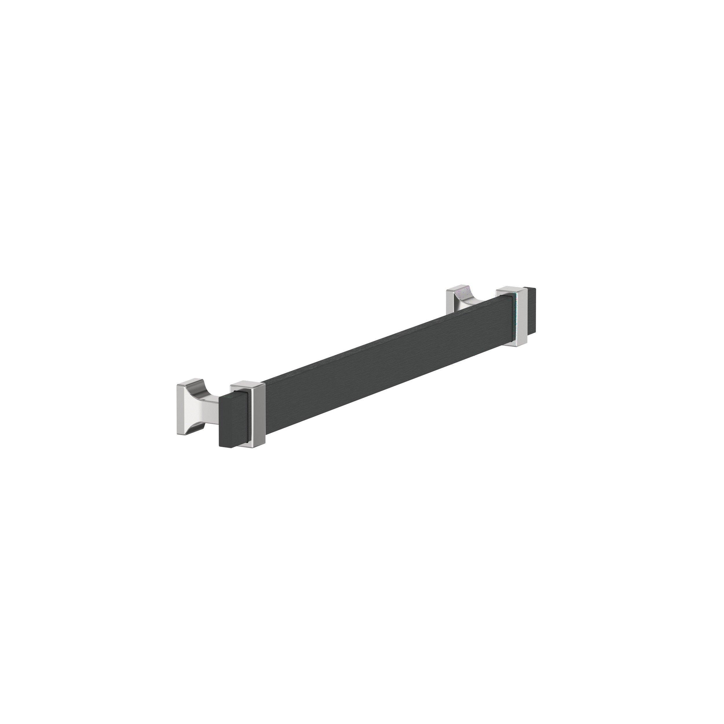 Overton 7-9/16 in. Center-to-Center Brushed Matte Black and Polished Chrome Cabinet Pull