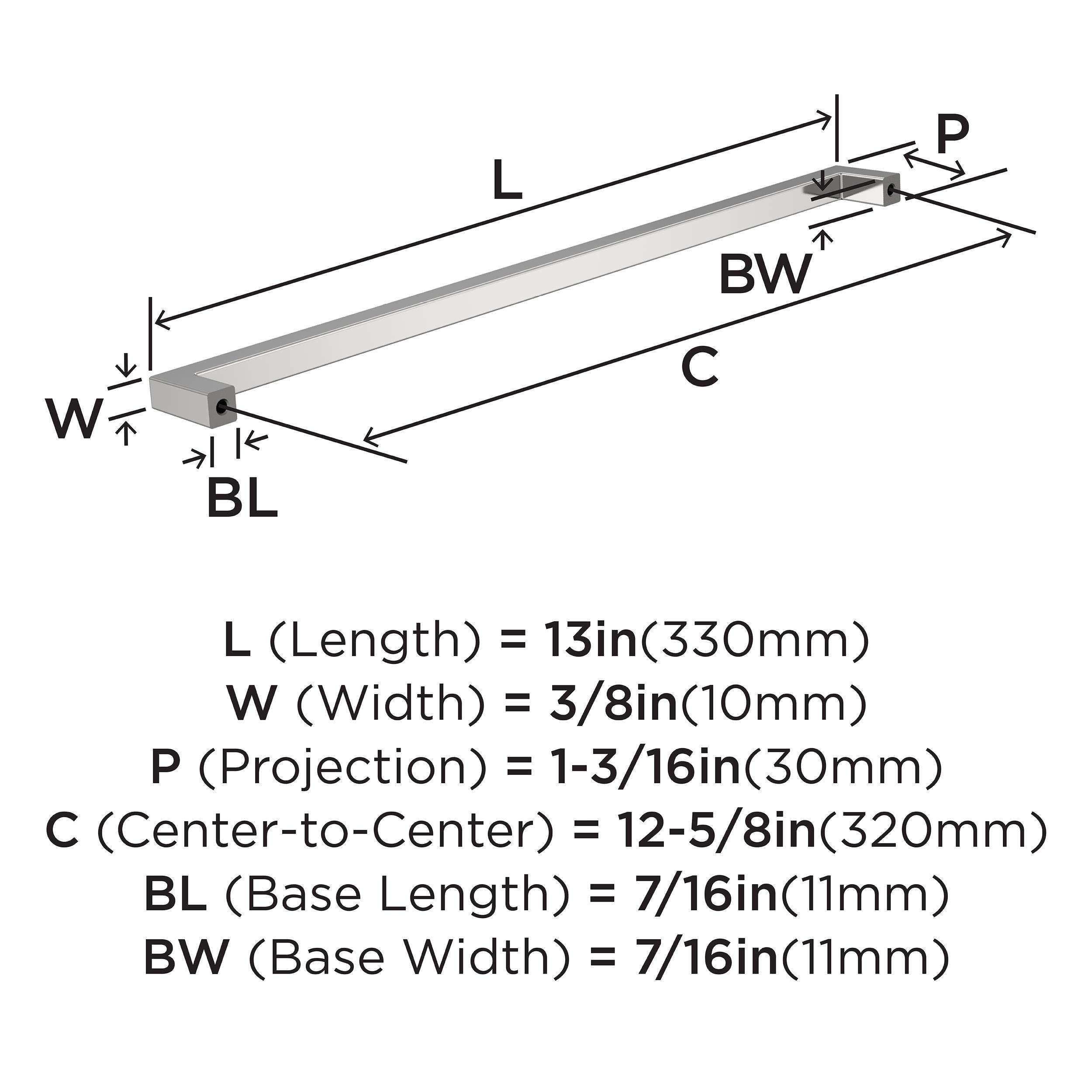 Monument 12-5/8 in. Center-to-Center Polished Chrome Cabinet Pull