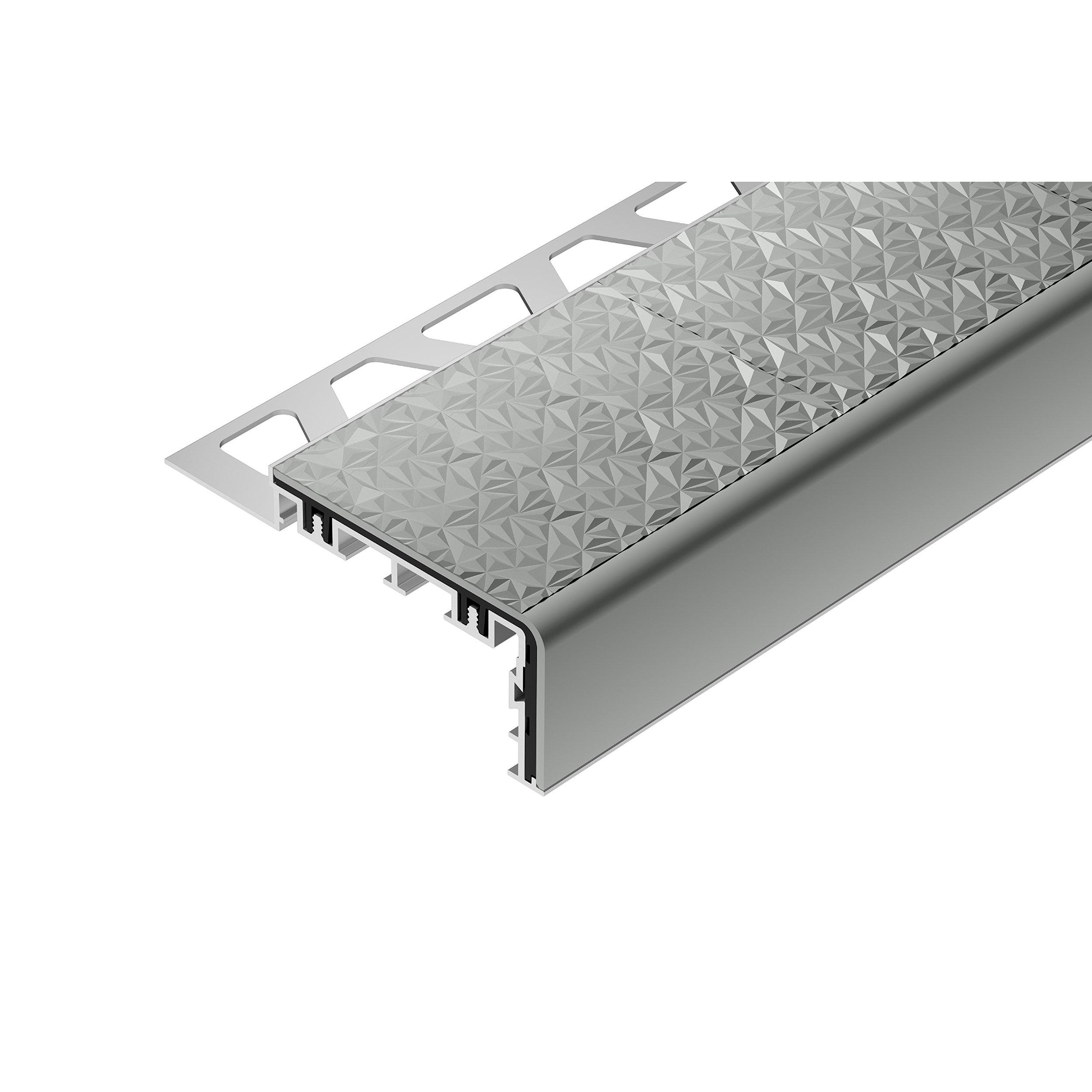 Schluter Trep-V 11/32in. Light Gray Tread  6ft.7in.
