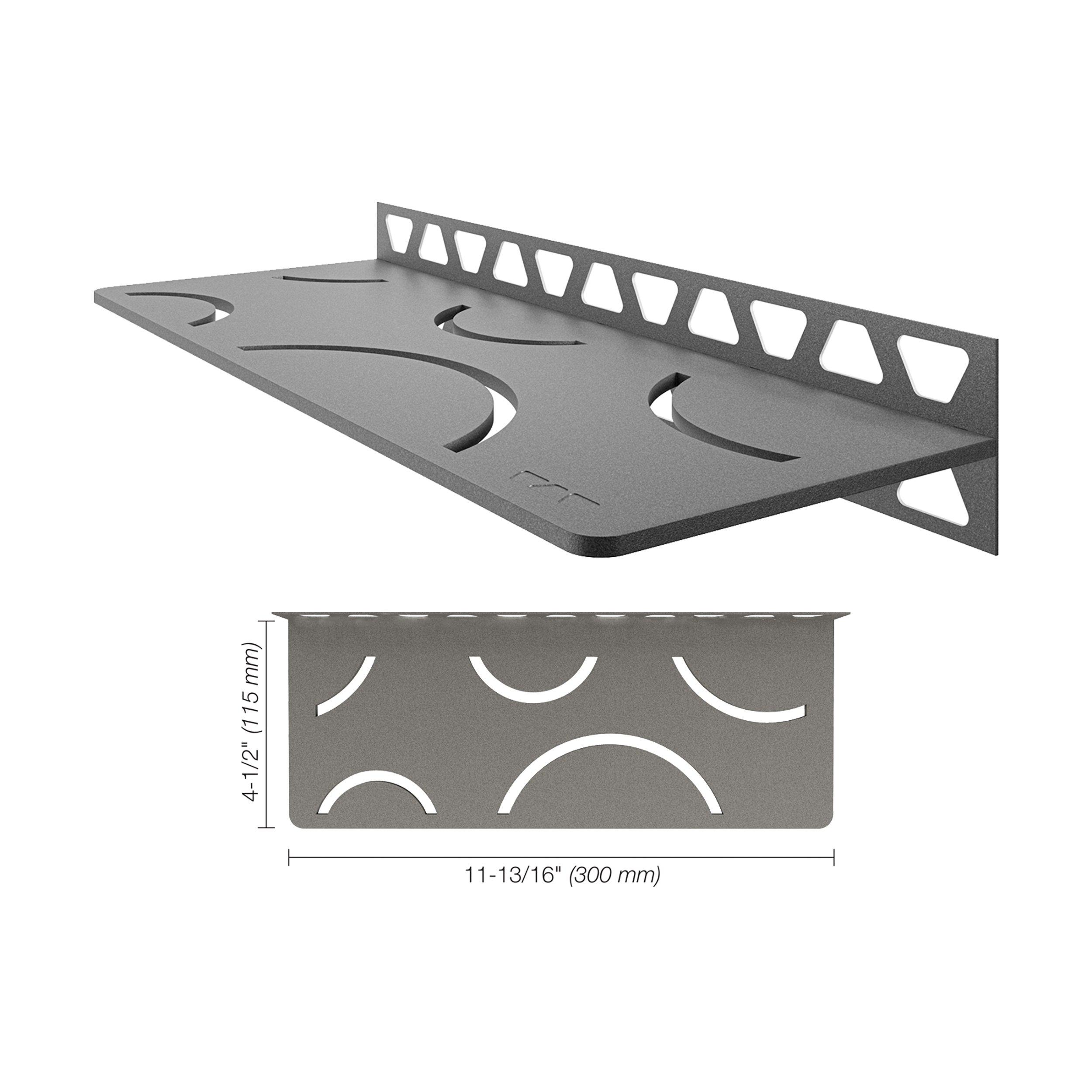 Schluter Shelf Rectangular Wall Curve Pewter