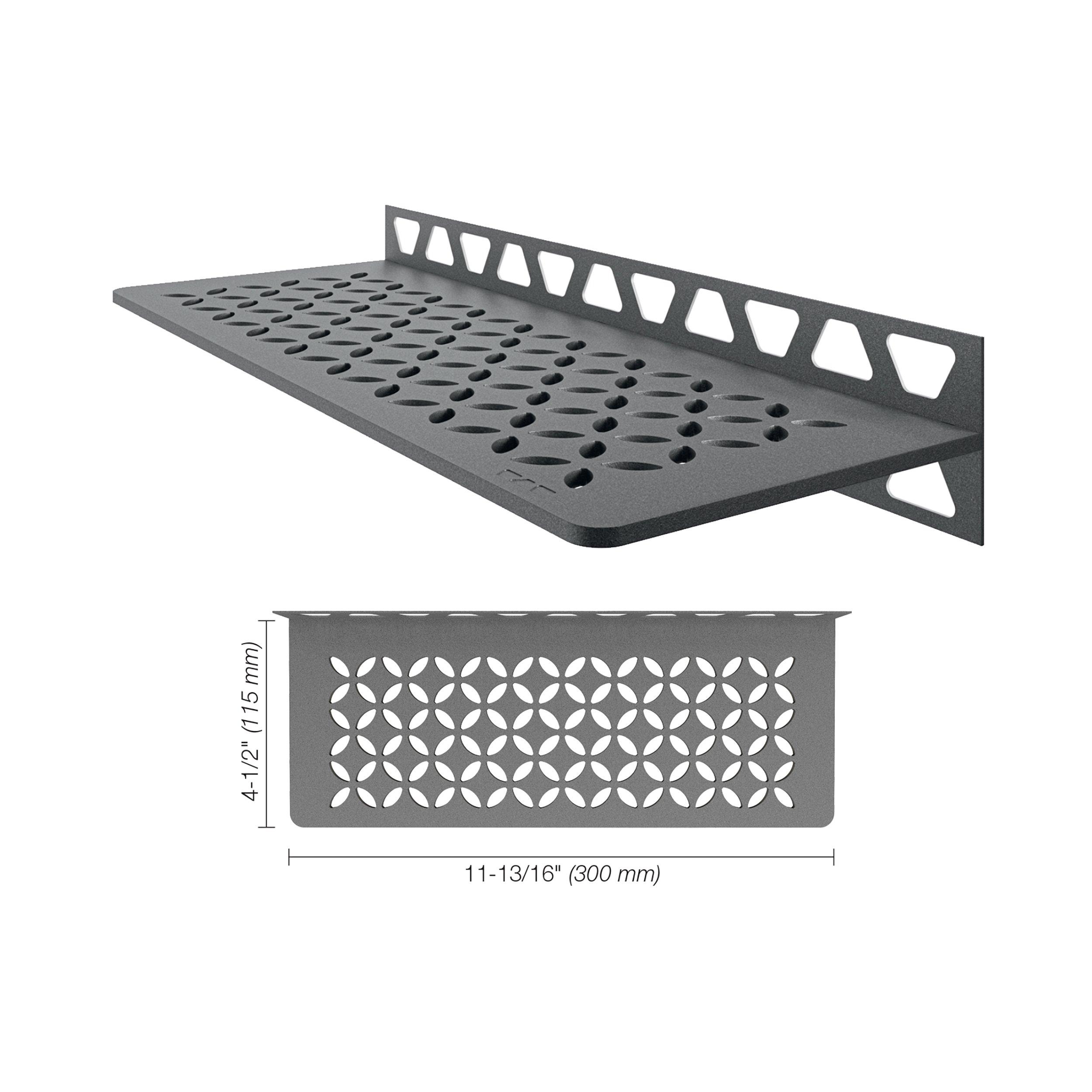 Schluter Shelf Rectangular Wall Floral Pewter