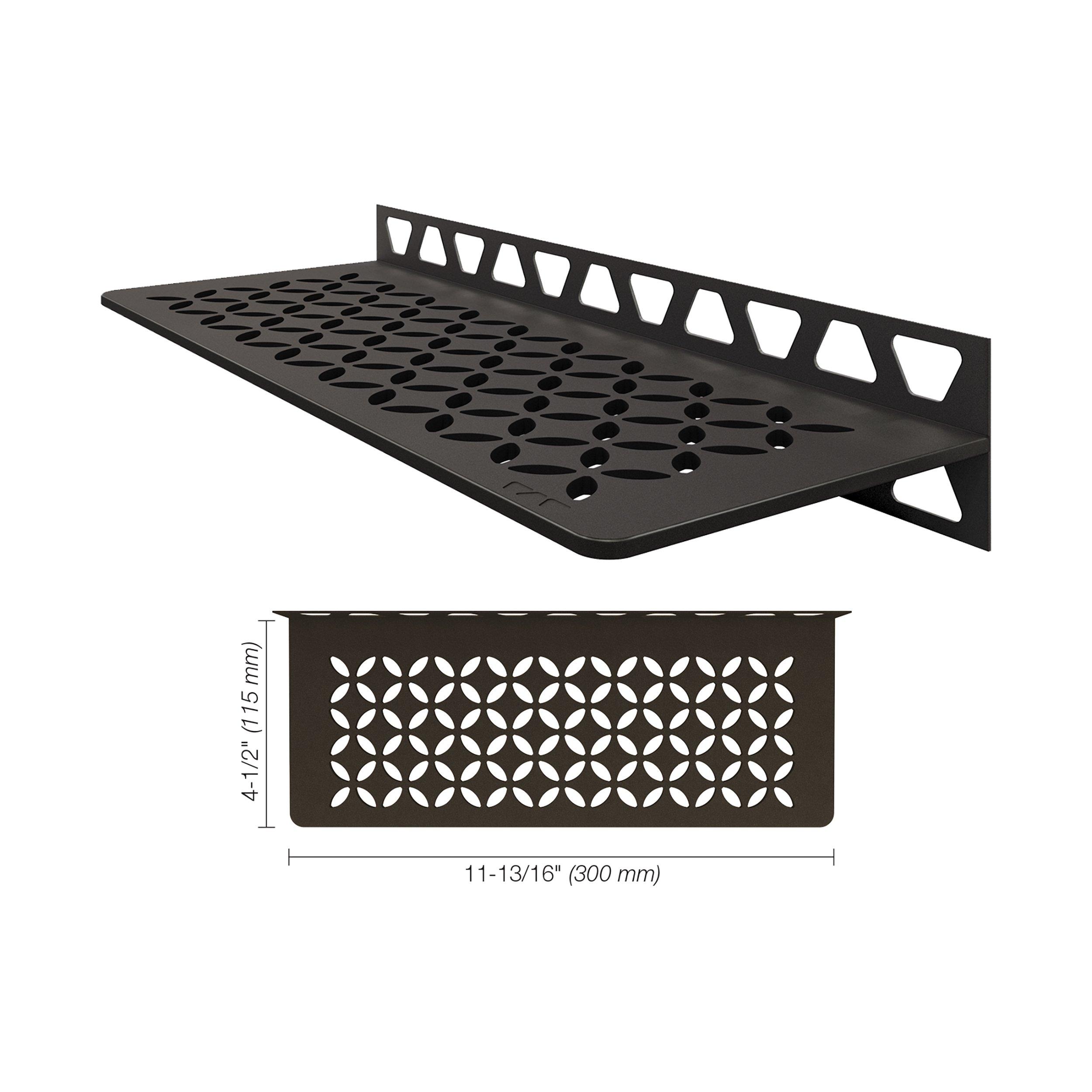Schluter Shelf Rectangular Wall Floral Dark Anthracite