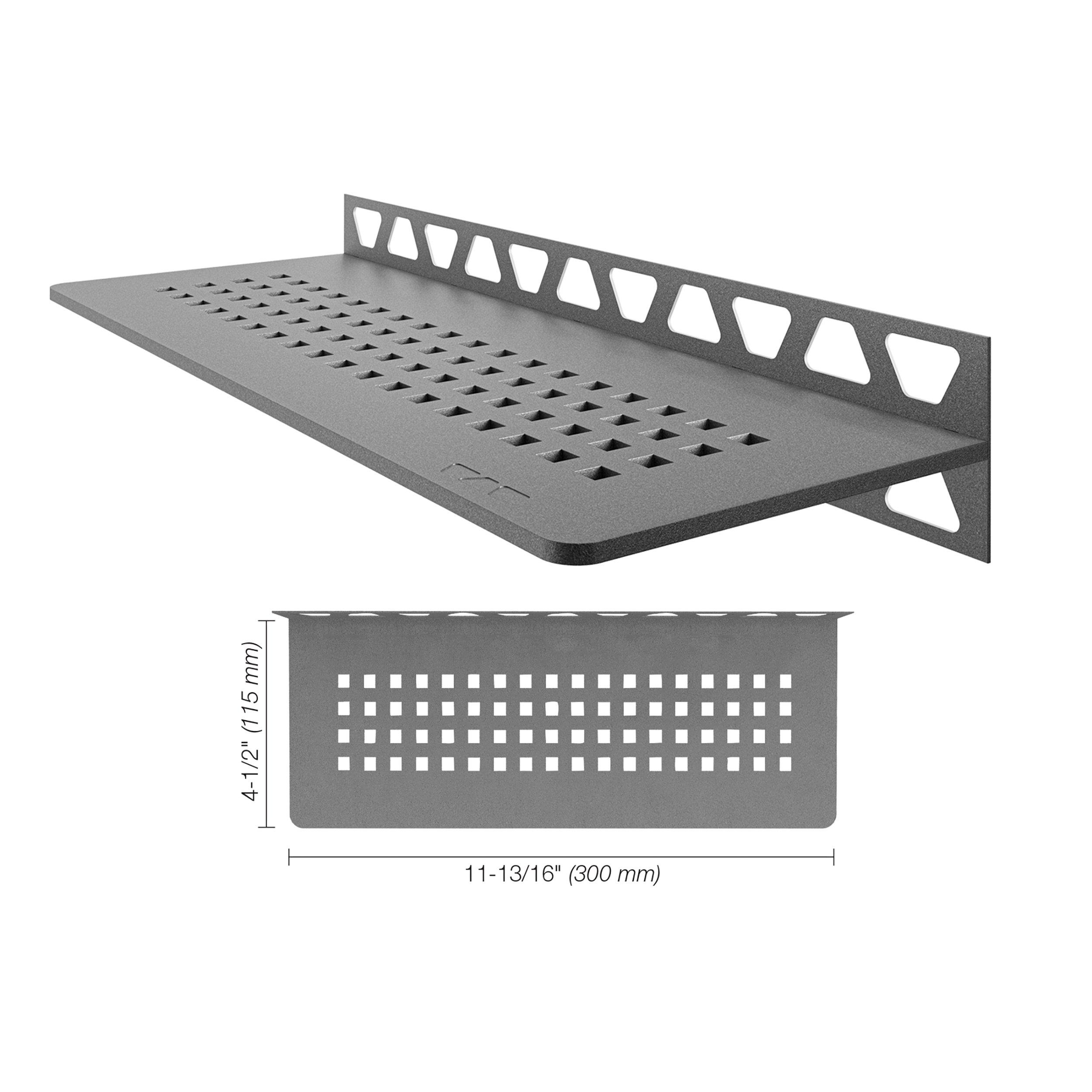 Schluter Shelf Rectangular Wall Square Pewter