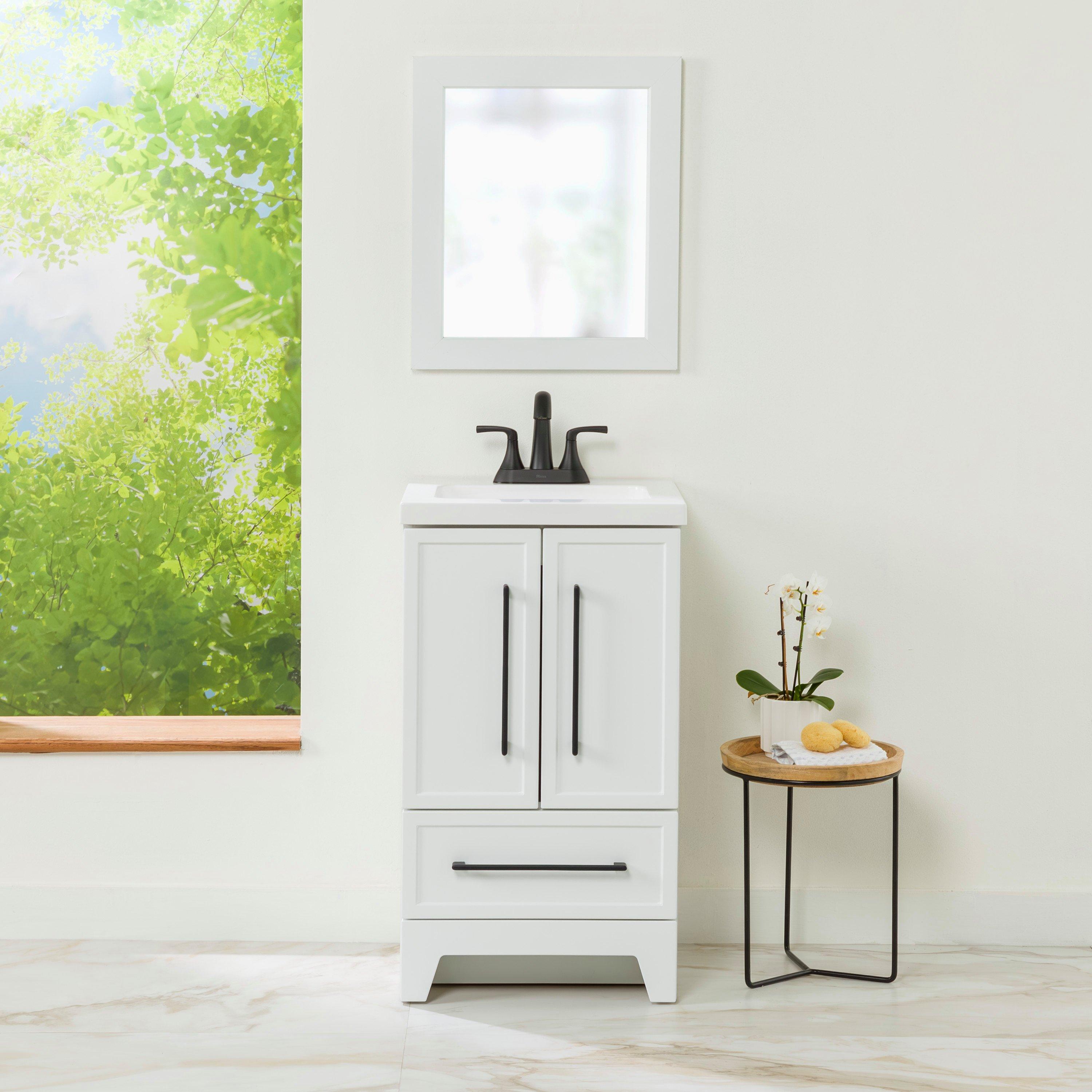 Eli Vanity with Marble Top and Mirror