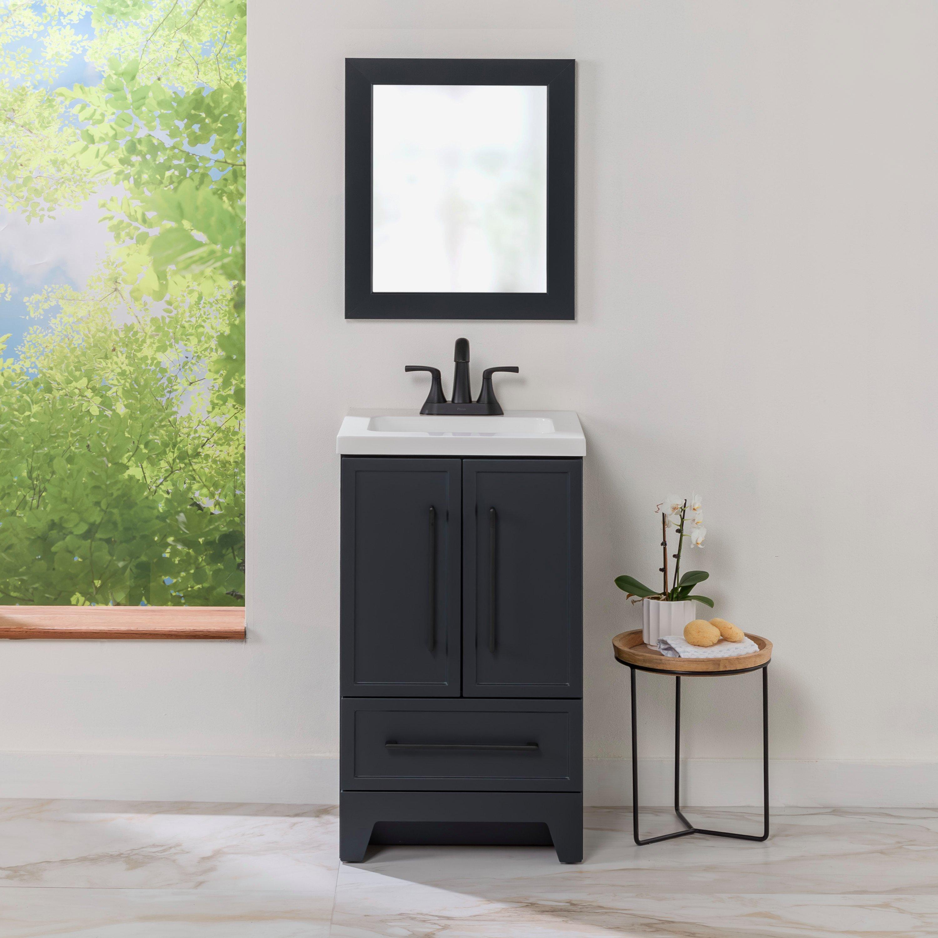 Eli Vanity with Marble Top and Mirror