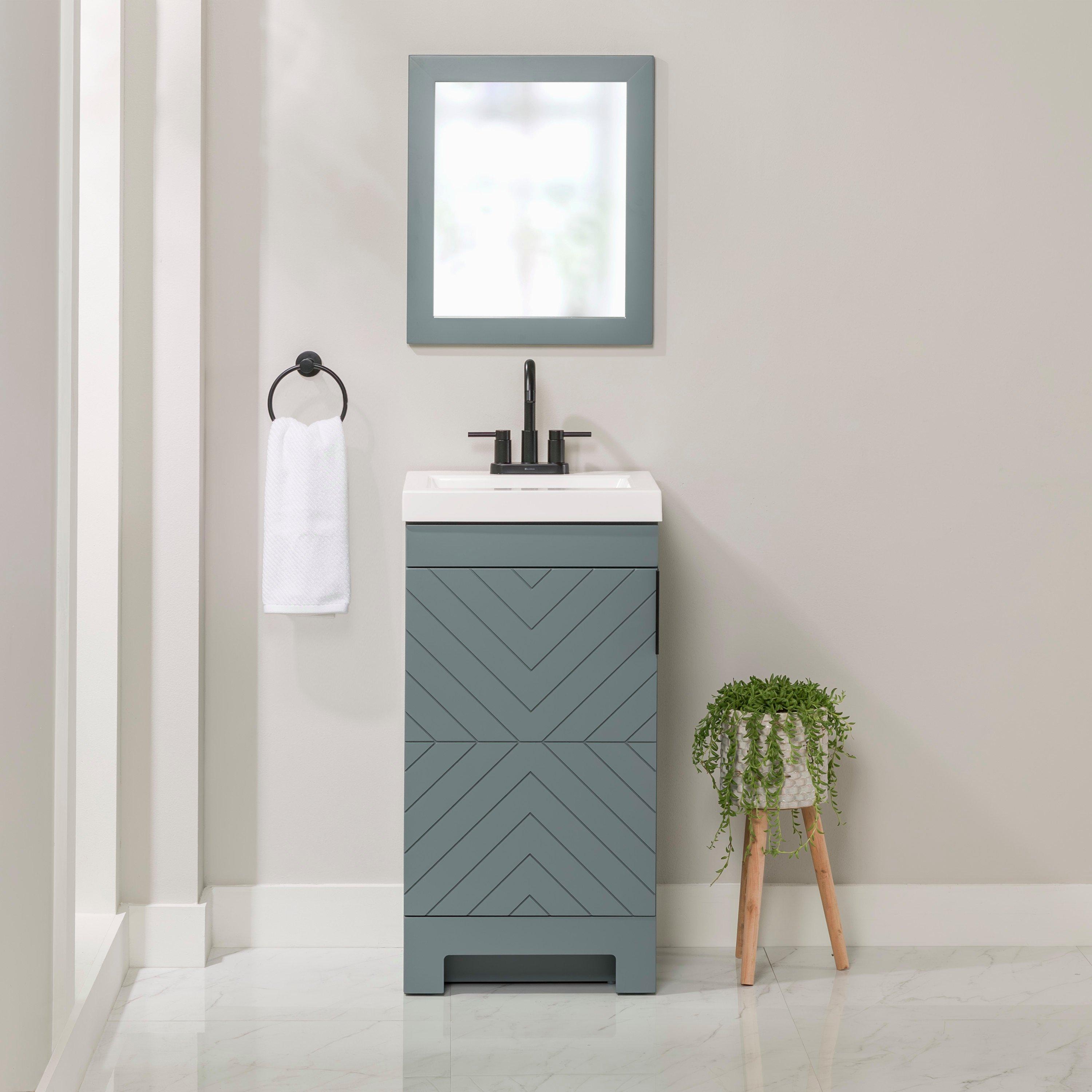 Bexley 19 in. Sage Vanity with Cultured Marble Top Includes Mirror