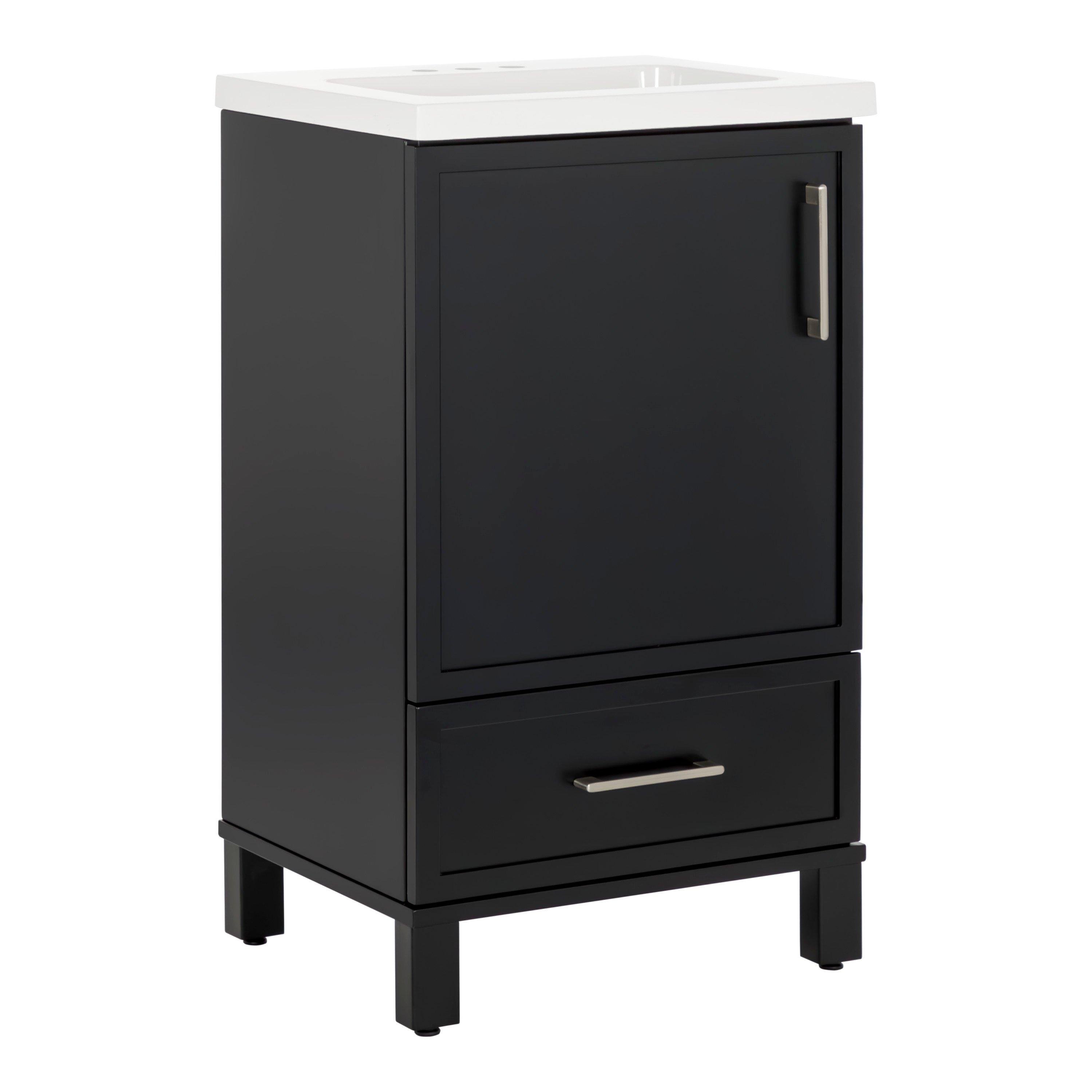 Hayes 21 in. Black Vanity with Cultured Marble Top Includes Mirror