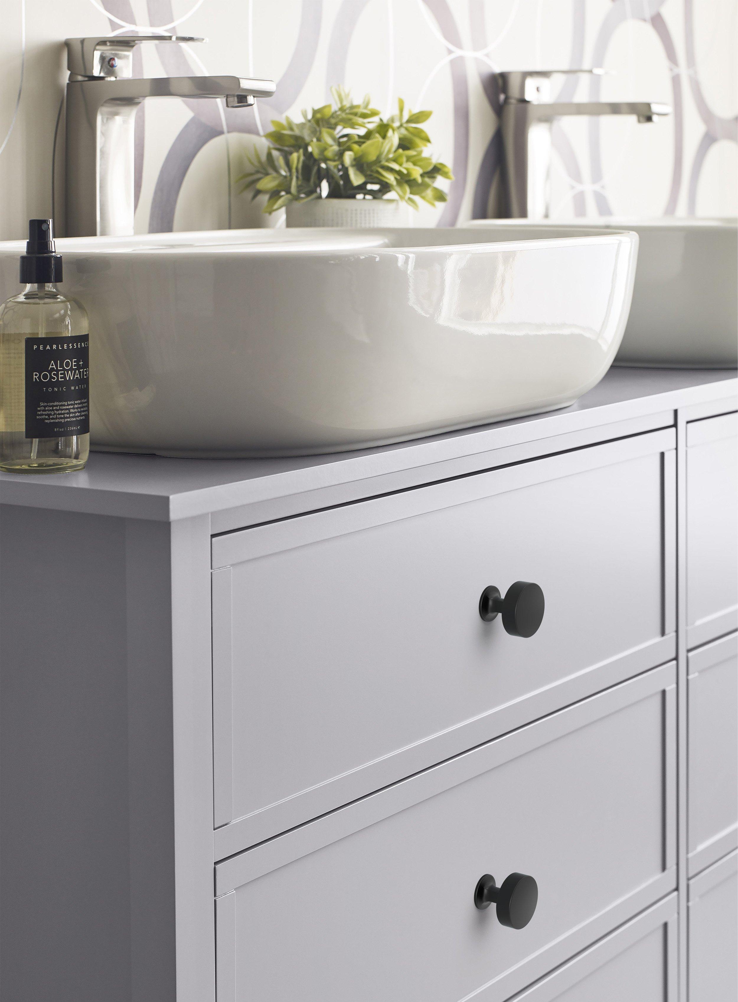 Everett 1-5/16 in. Matte Black Cabinet Knob