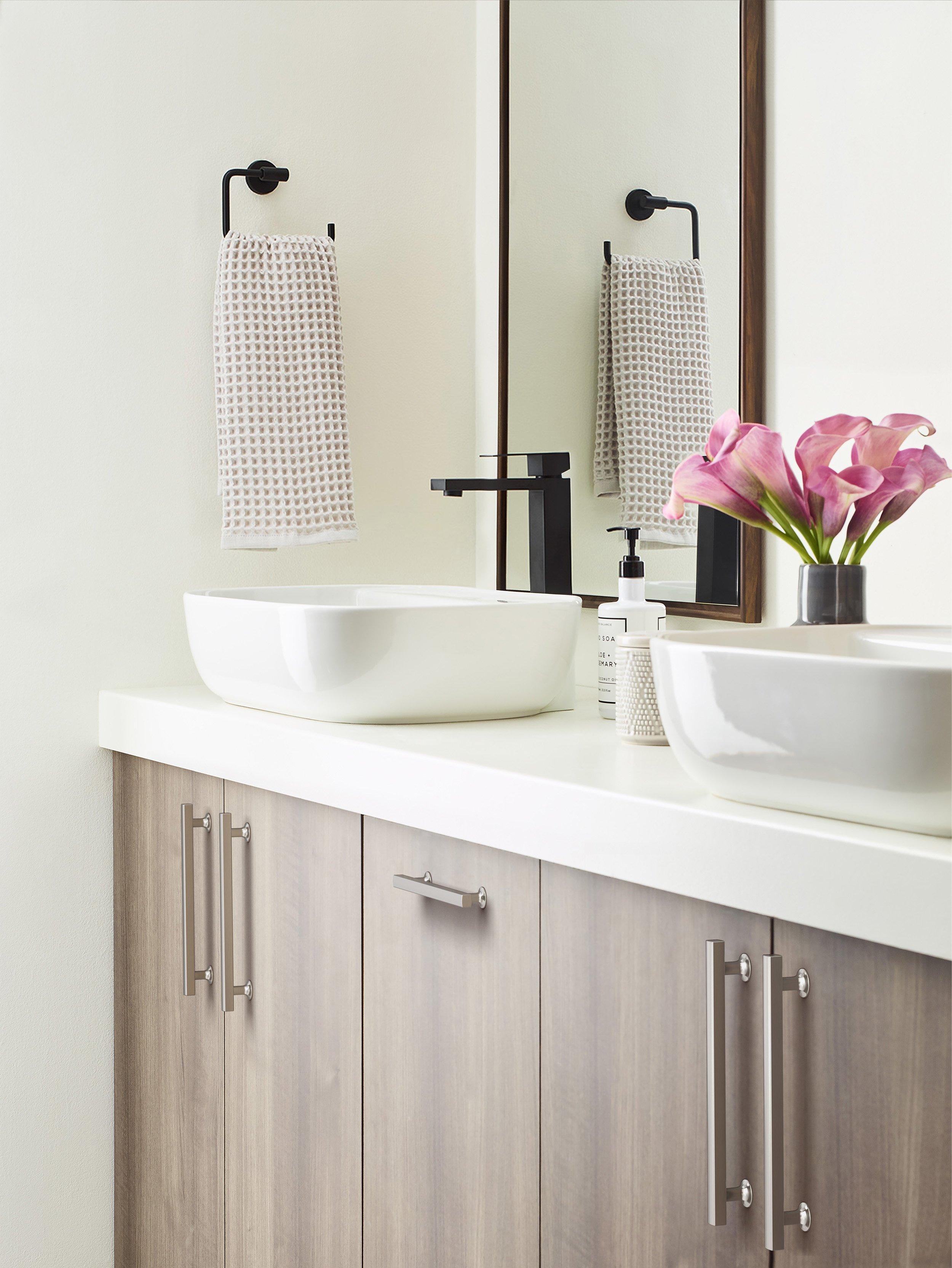 Everett 6-5/16 in. Center-to-Center Satin Nickel Cabinet Pull
