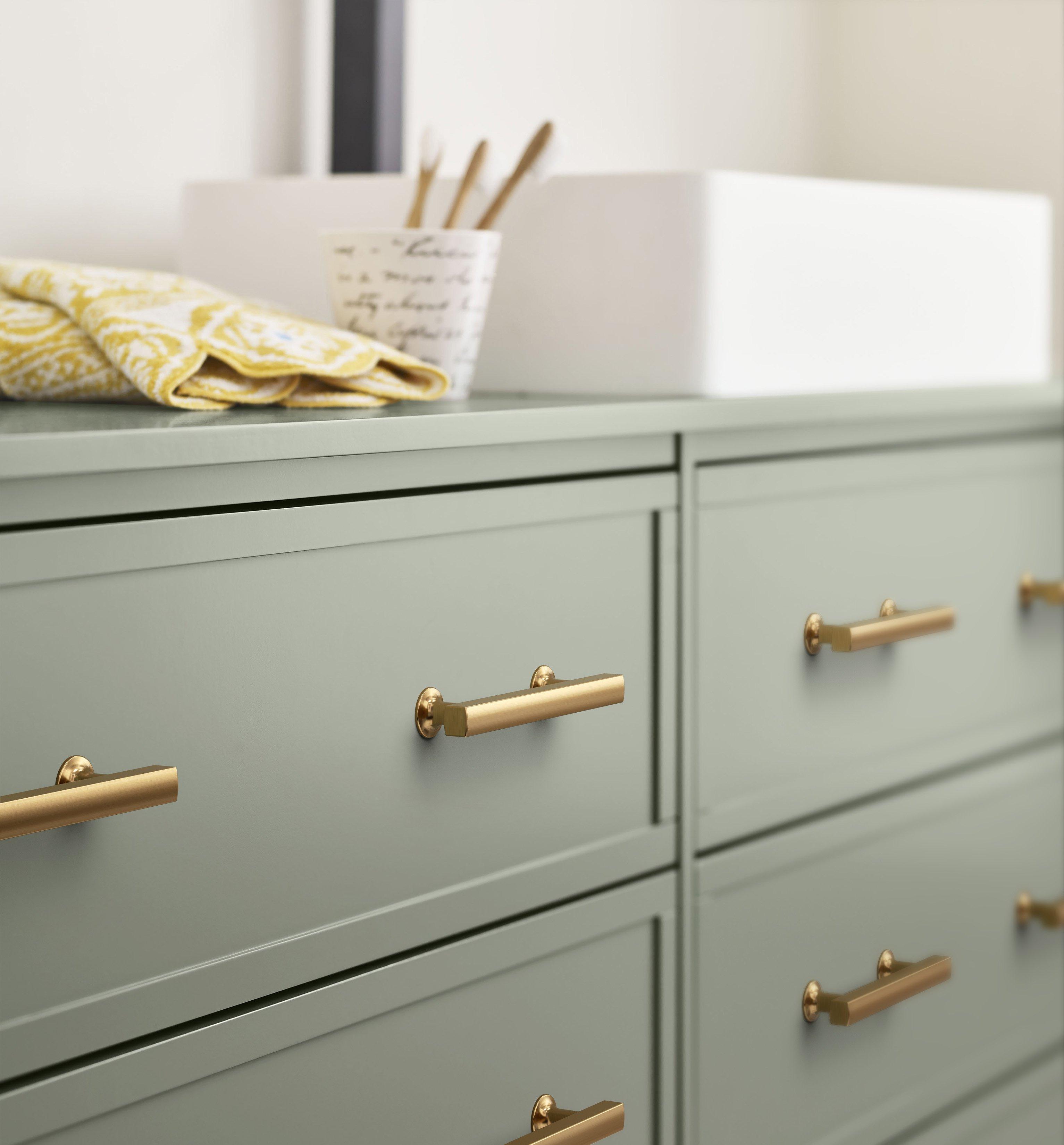 Everett 3-3/4 in. Center-to-Center Champagne Bronze Cabinet Pull
