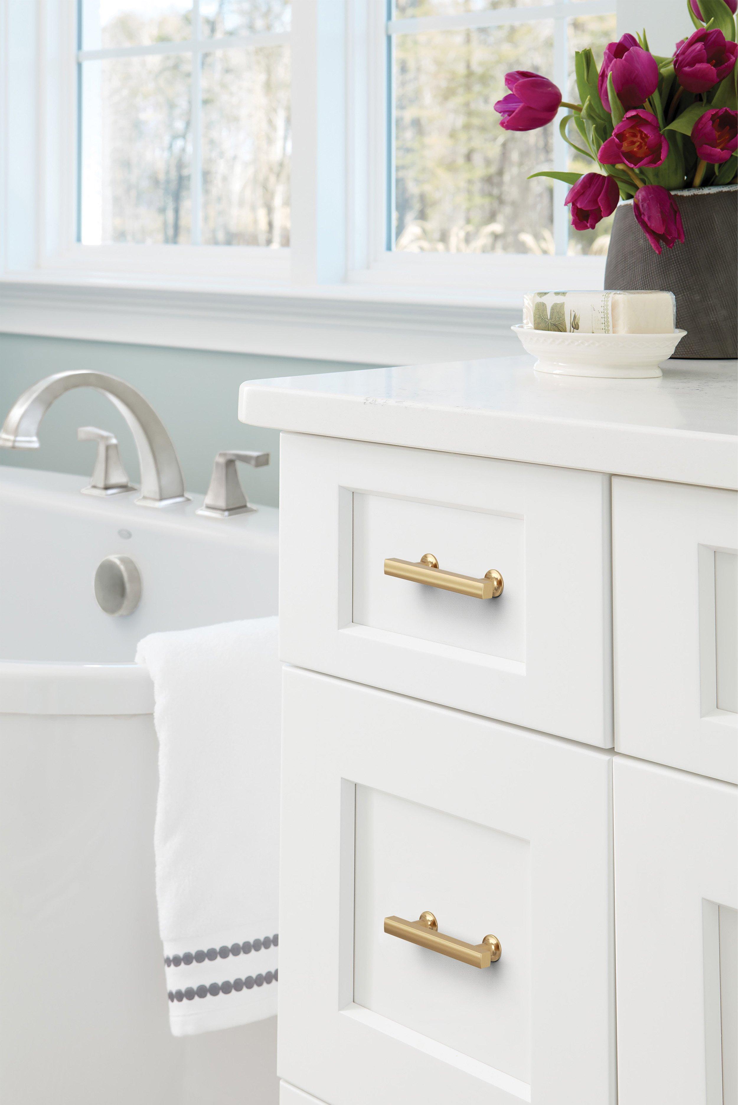 Everett 3 in. Center-to-Center Champagne Bronze Cabinet Pull