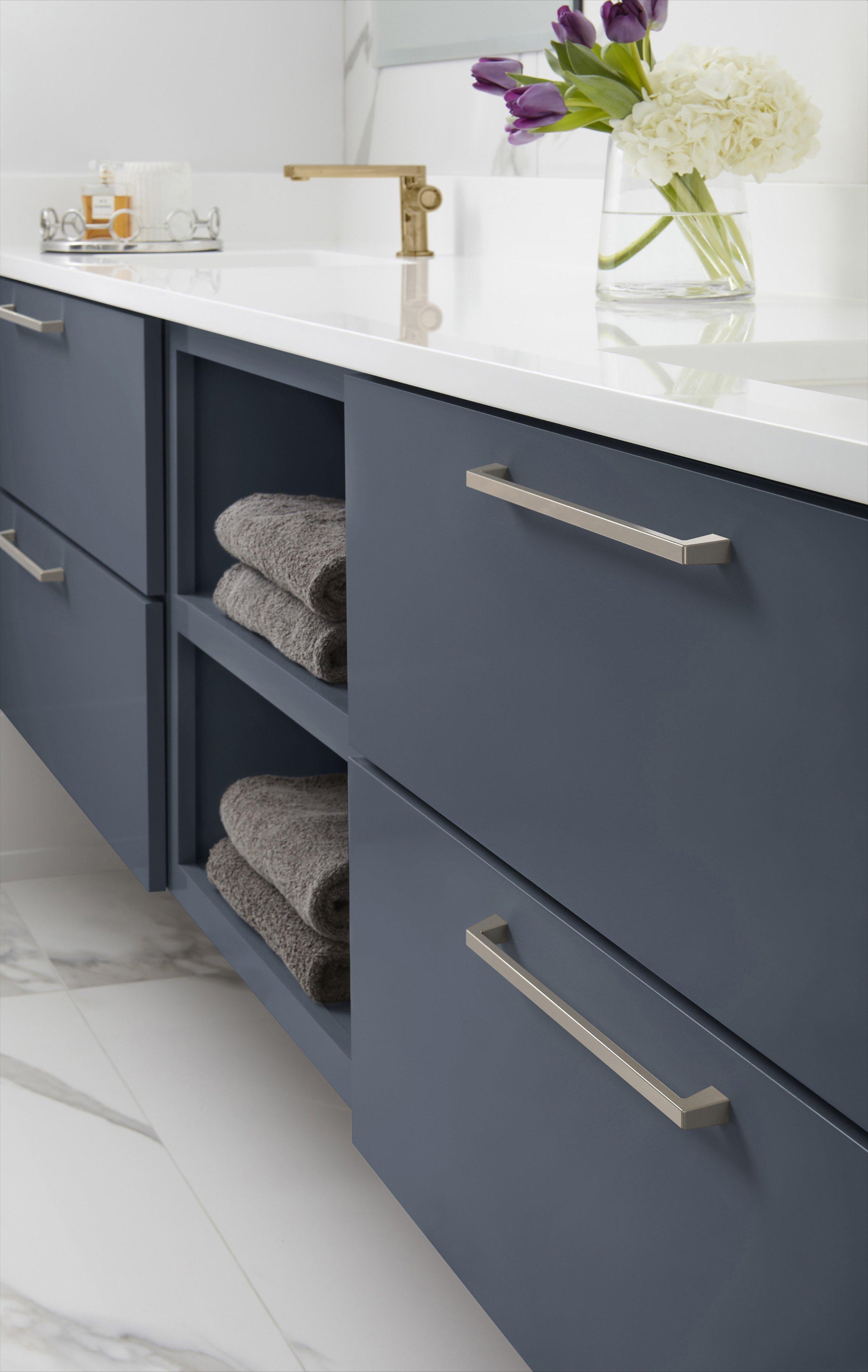 Blackrock 10-1/16 in. Center-to-Center Satin Nickel Cabinet Pull
