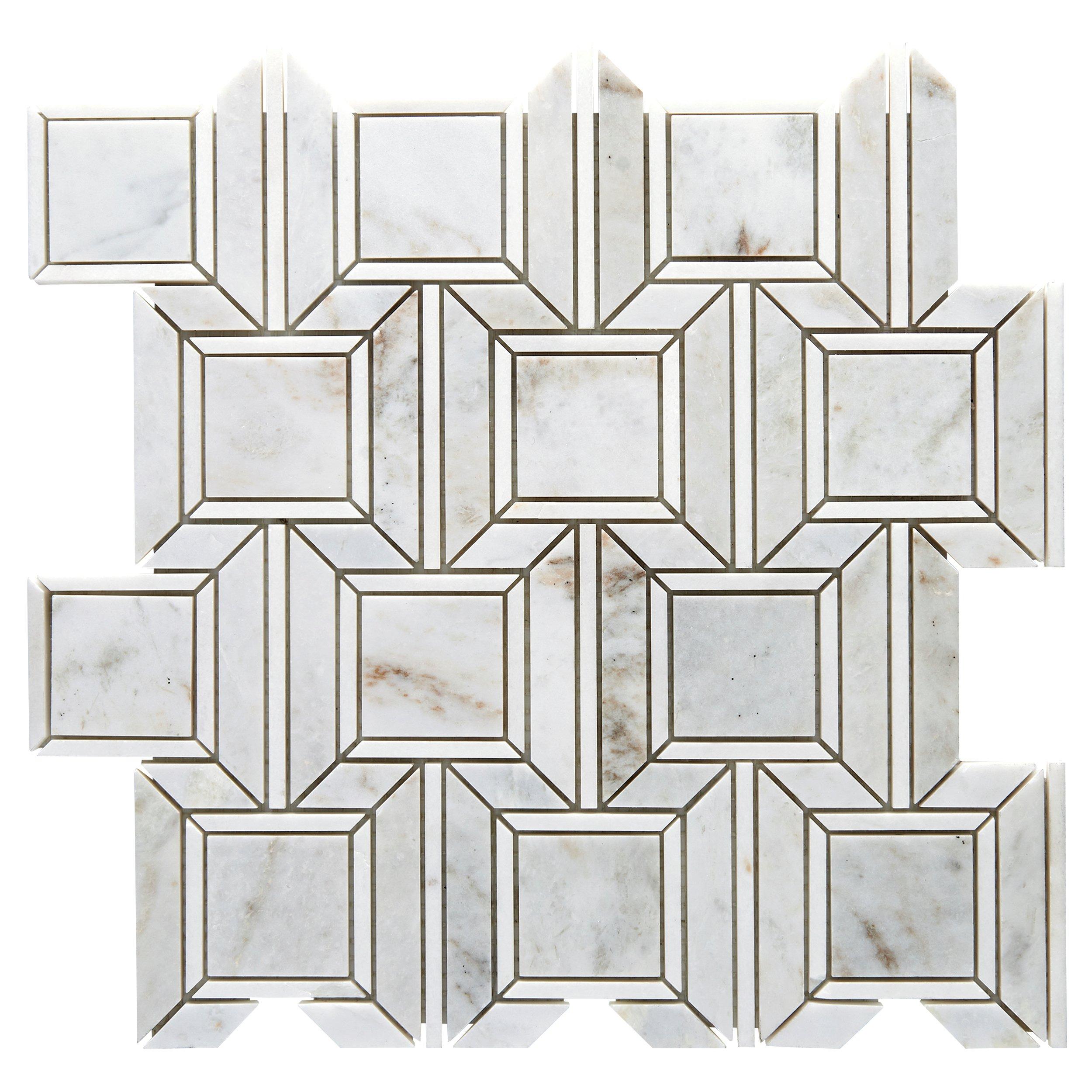 Bianco Orion Empire Polished Marble Mosaic