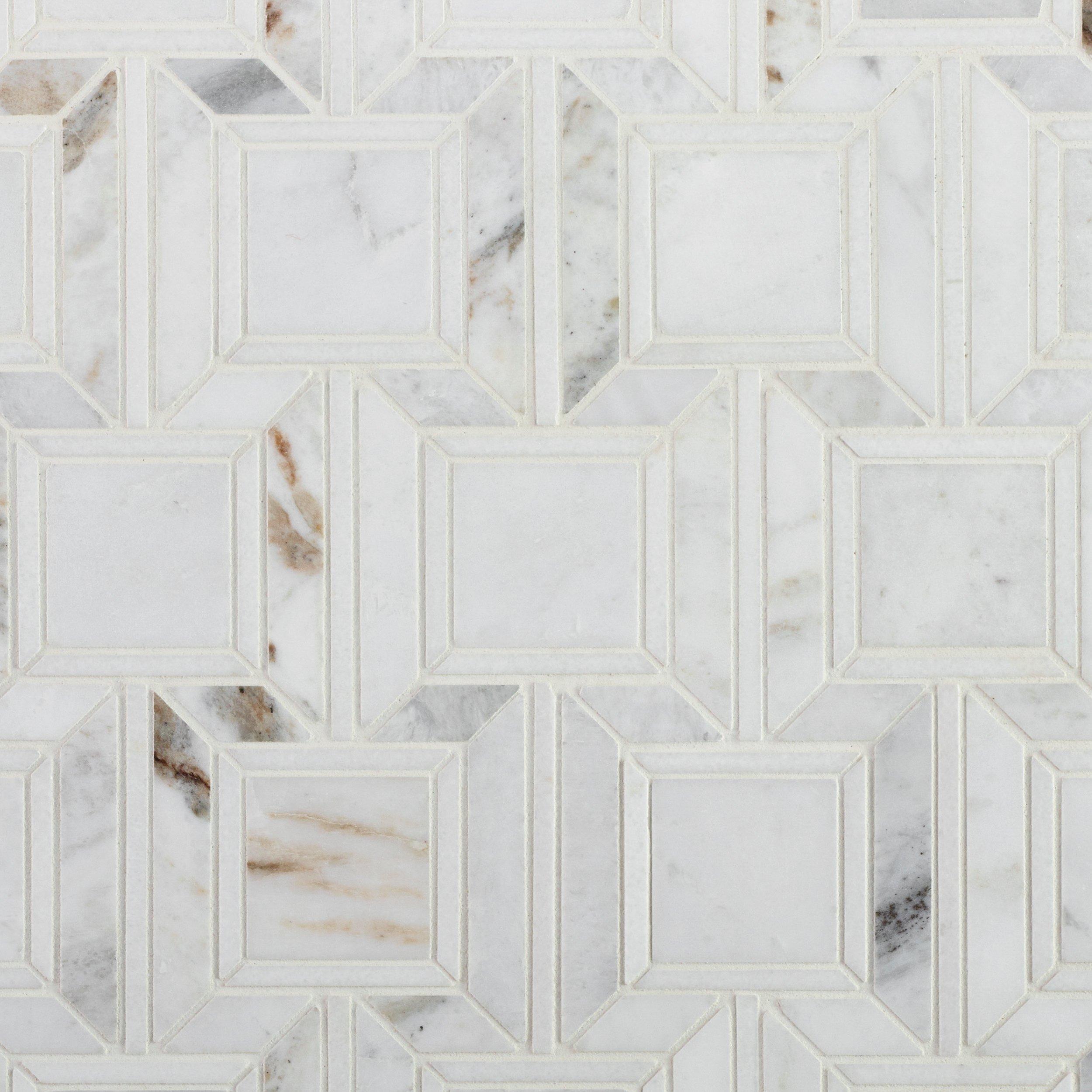 Bianco Orion Empire Polished Marble Mosaic