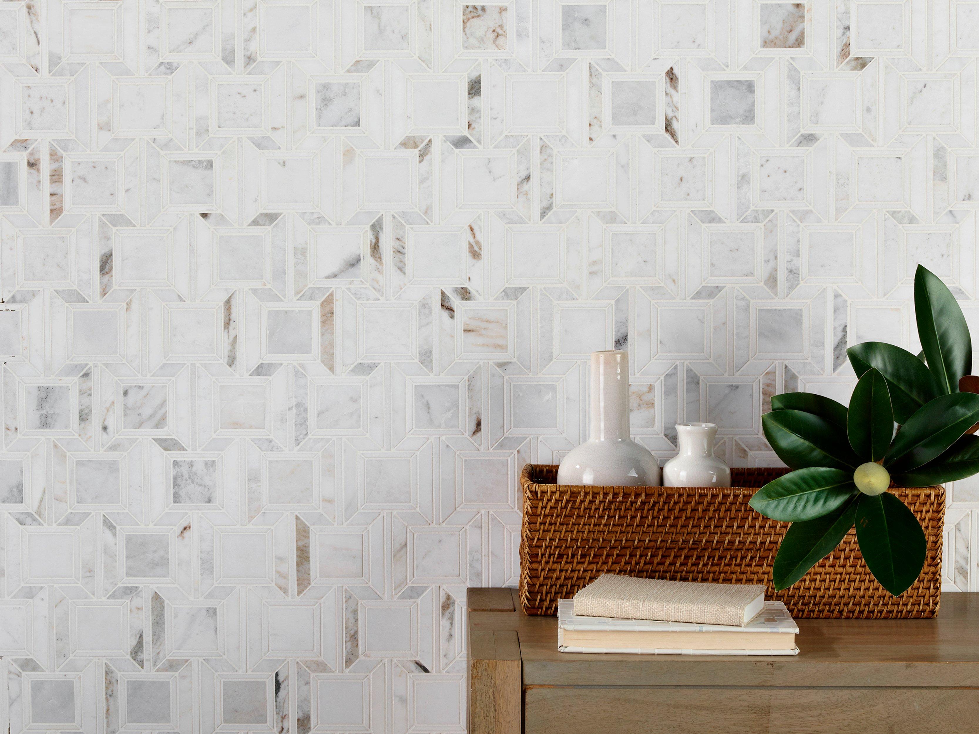 Bianco Orion Empire Polished Marble Mosaic