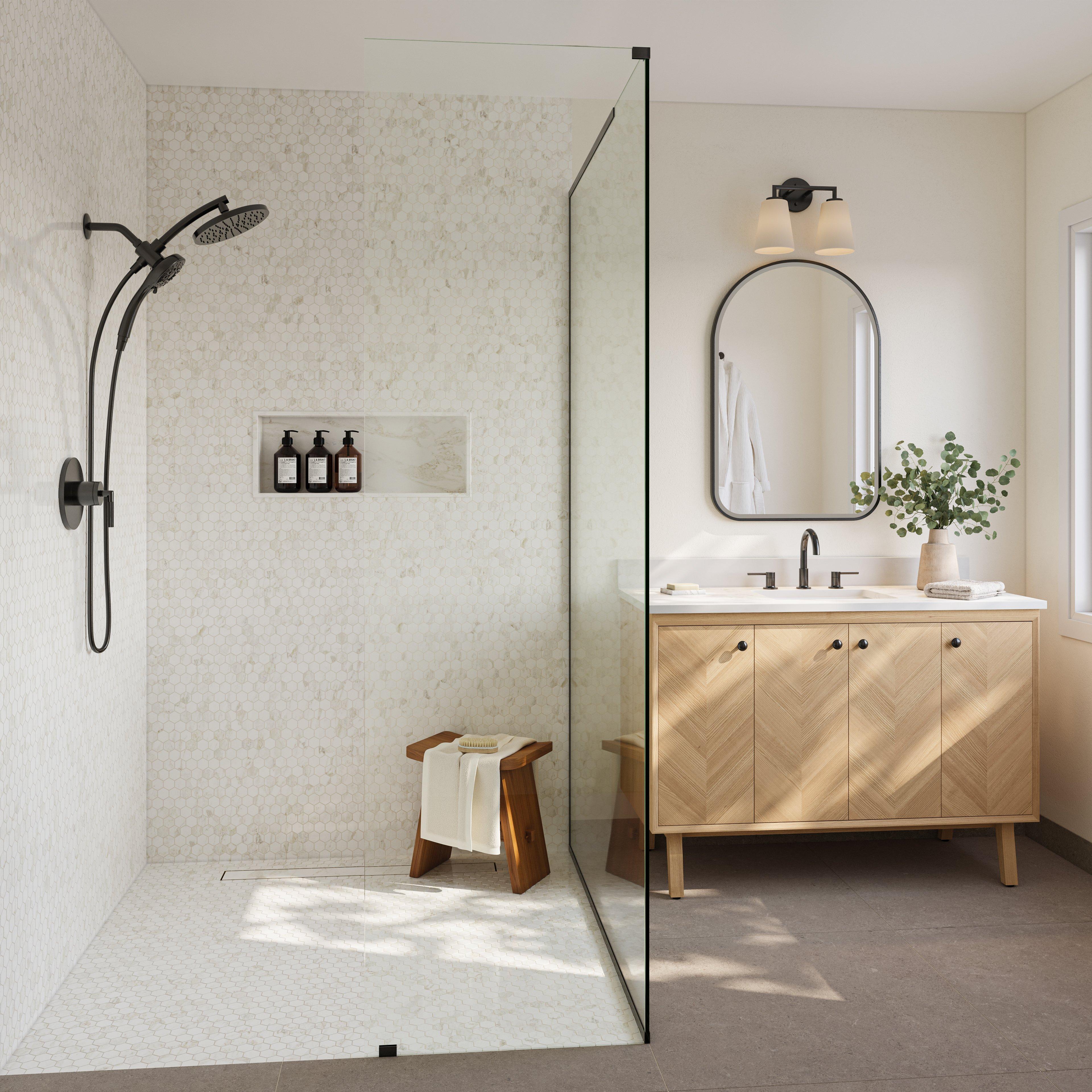 Crawford Matte Black Double Vanity Light
