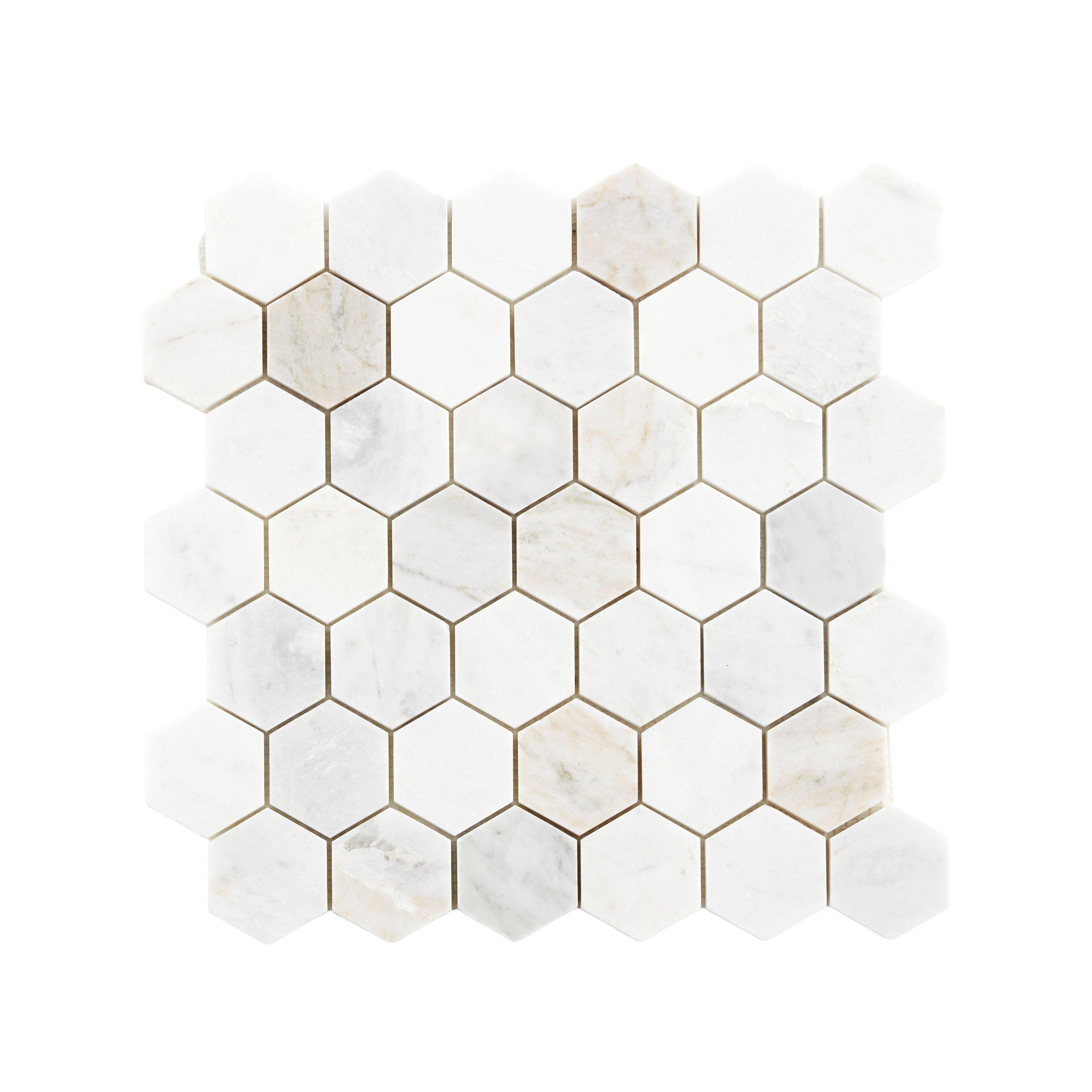 Bianco Orion Hexagon Polished Marble Mosaic