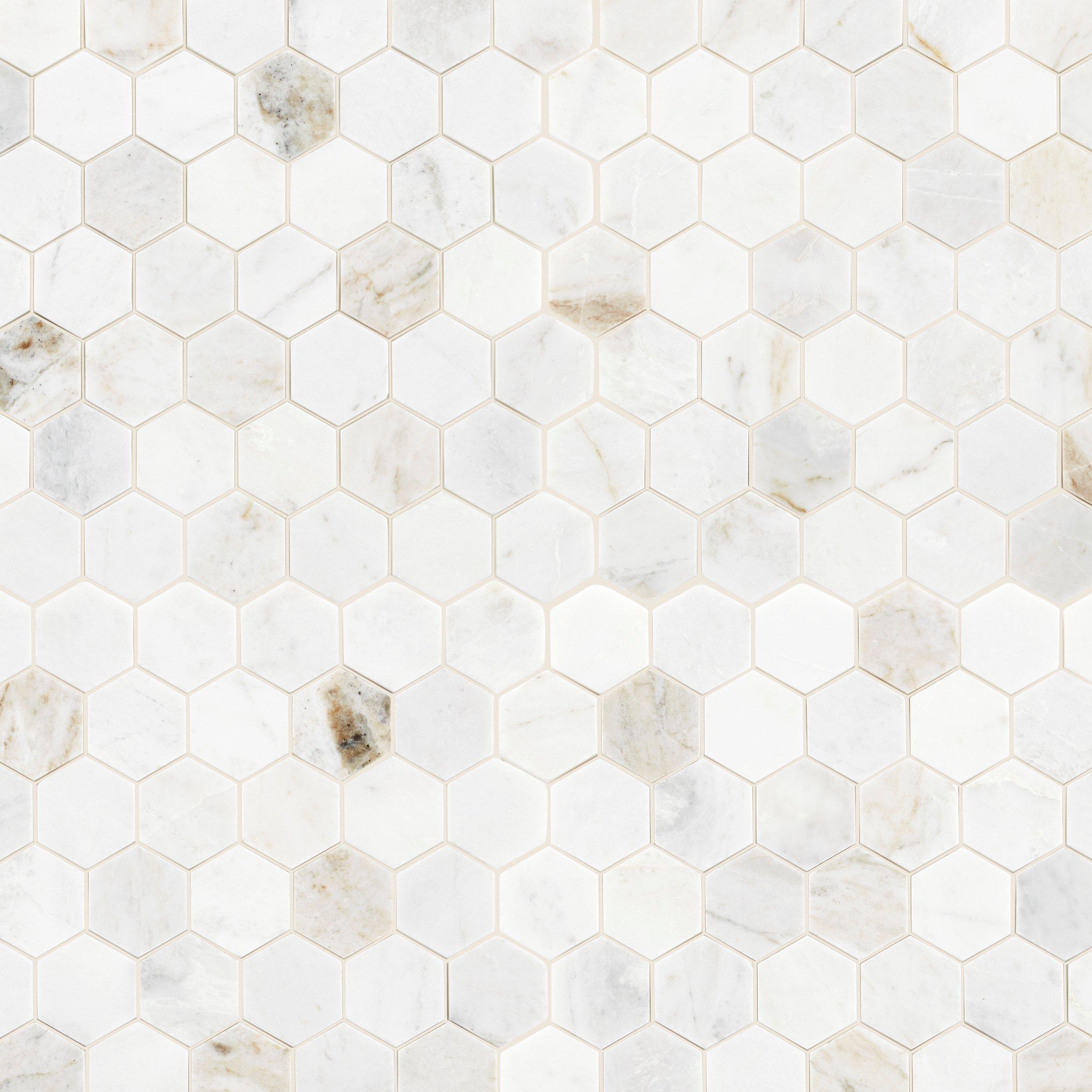 Bianco Orion Hexagon Polished Marble Mosaic