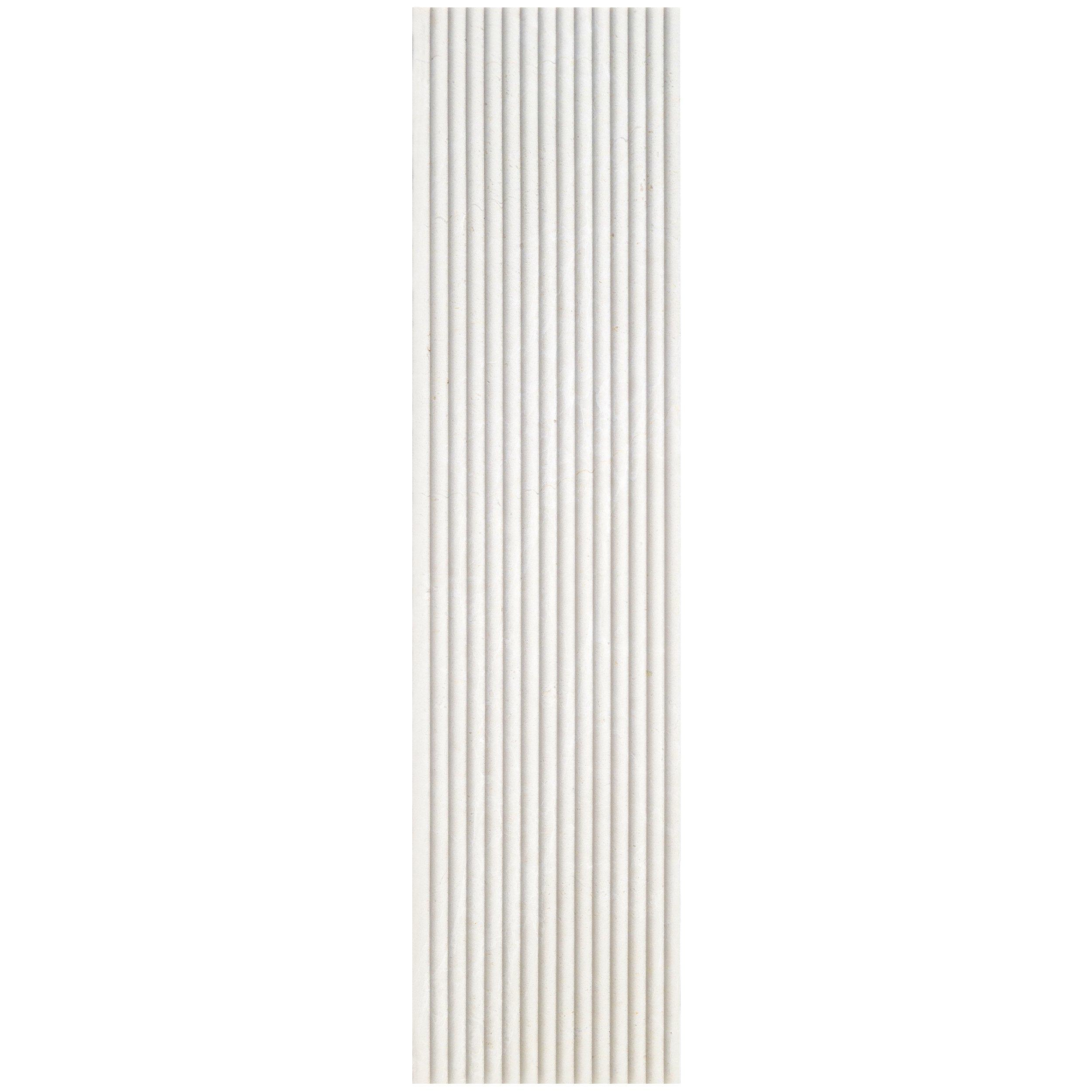 Vanilla Ice Fluted Honed Marble Tile